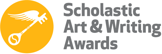 Scholastic Art & Writing Awards logo with a yellow circle and a white key with wings.