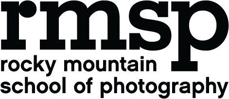 Logo of Rocky Mountain School of Photography with black text on a transparent background.