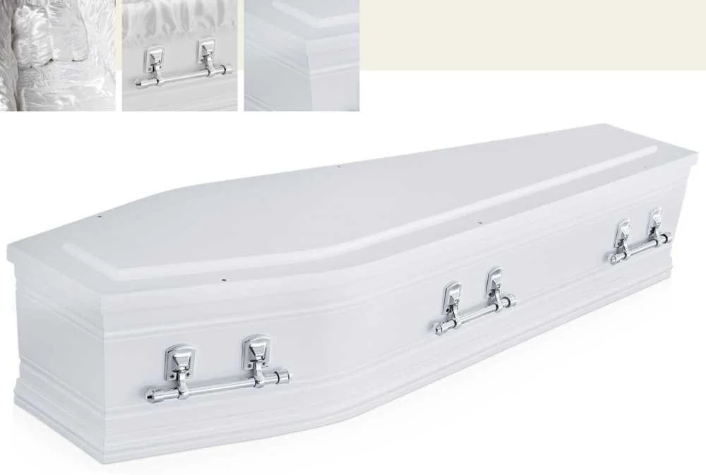 Silverton white coffin
