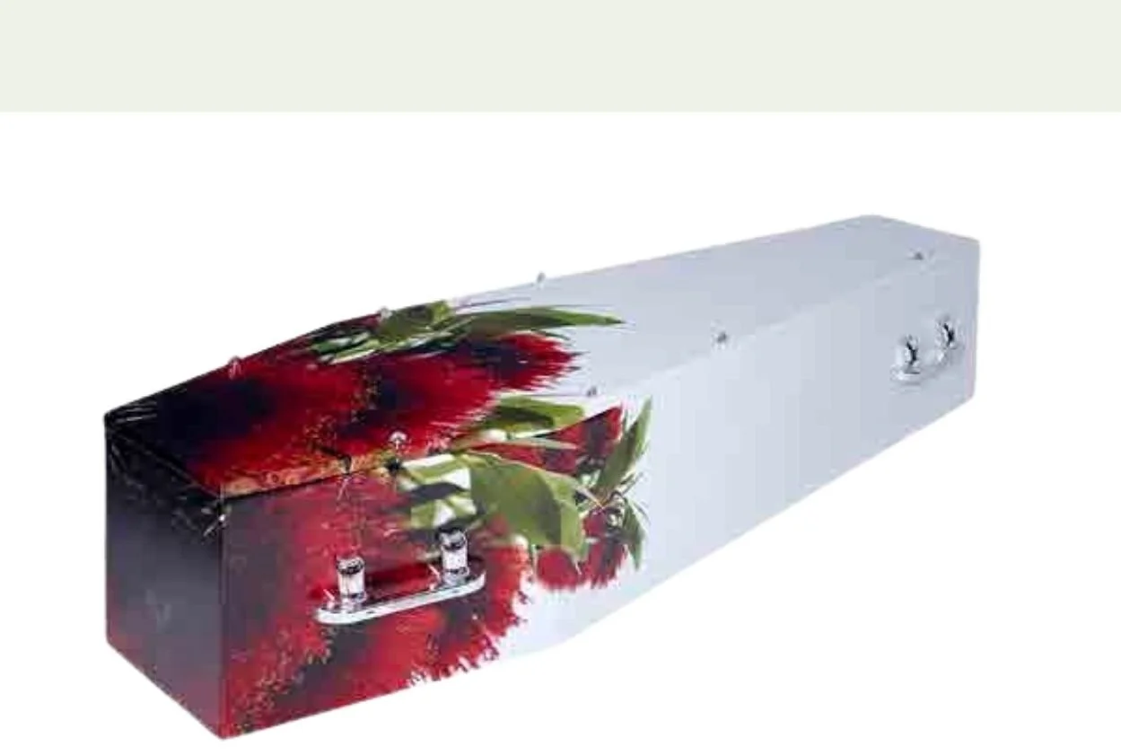 Red Myrtle tribute design on coffin