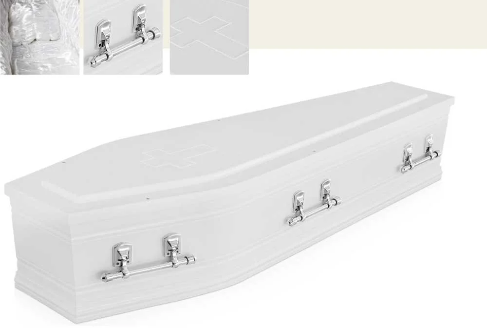 Calvary white coffin