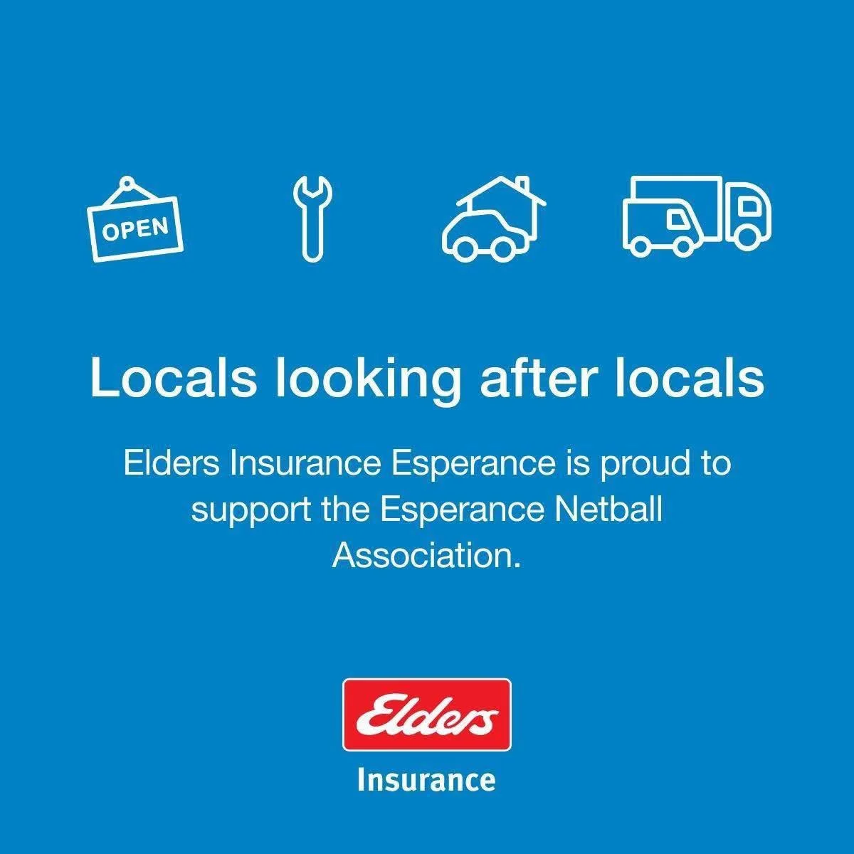 Elders Insurance Esperance is proud to partner with the Esperance Netball Association for the 2026
 season.
 
Through this partnership, a weekly cash prize is provided to each team in the senior competition and presented to a player selected by the t