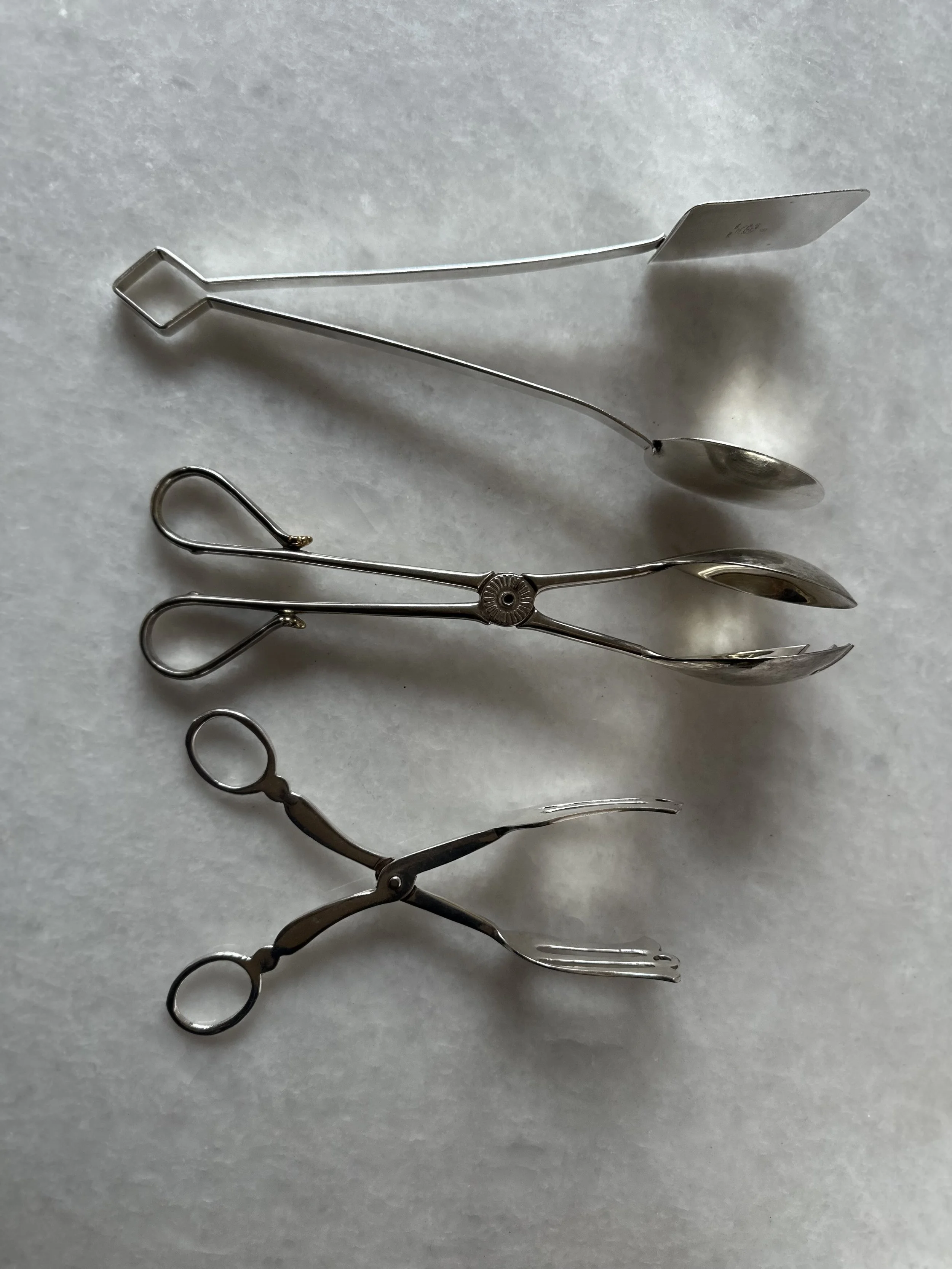 VINTAGE SILVERPLATE TONGS - SOLD 
