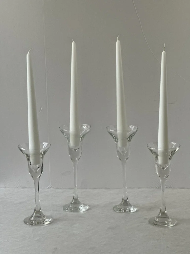VINTAGE GLASS CANDLESTICKS 