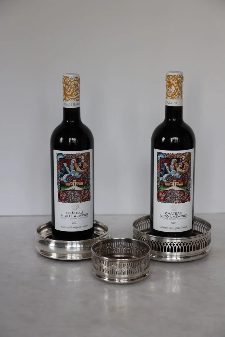 VINTAGE SILVER PLATE WINE COASTERS