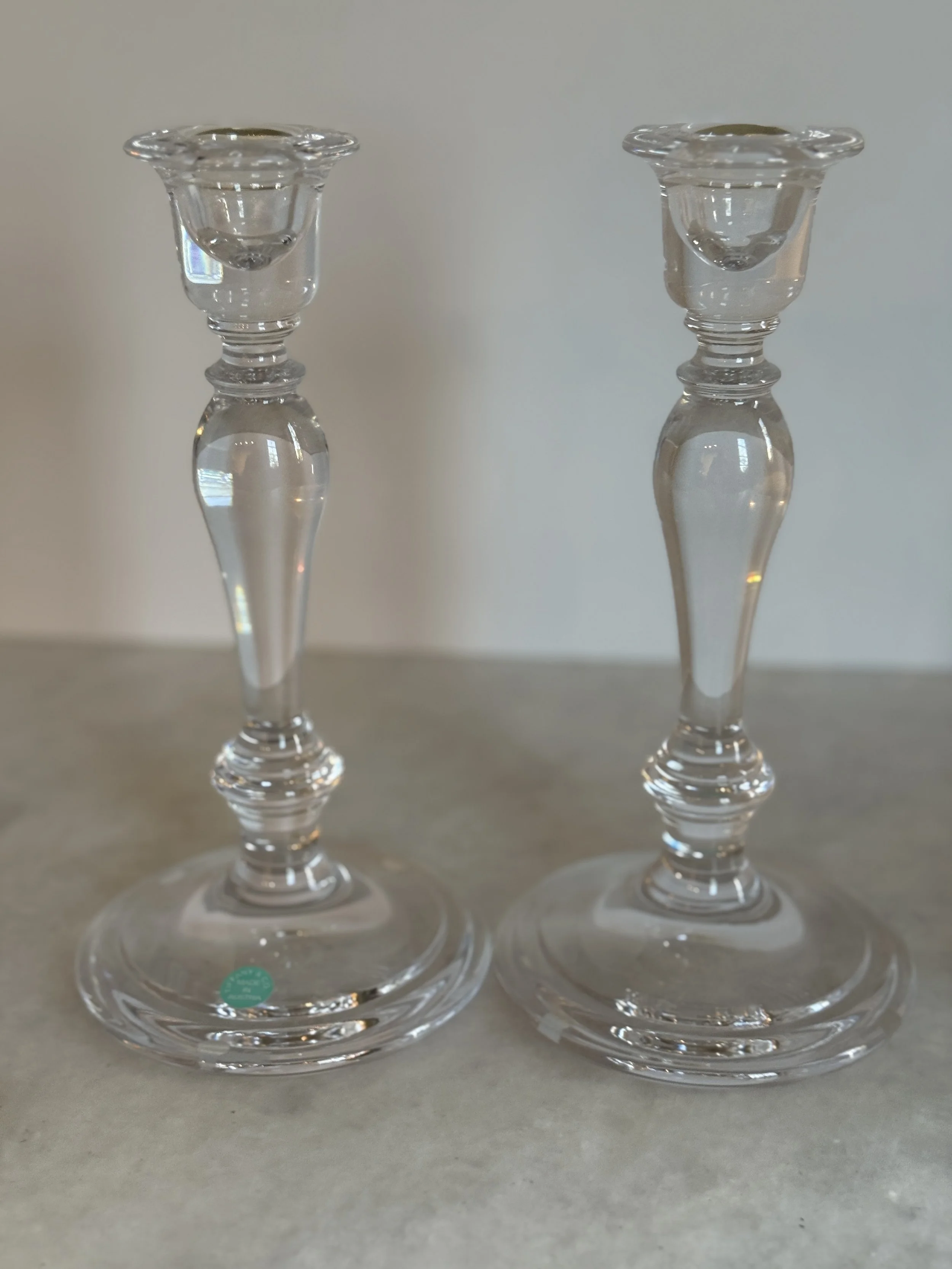 TIFFANY & CO CRYSTAL CANDLESTICKS (NEW WITH BOX)