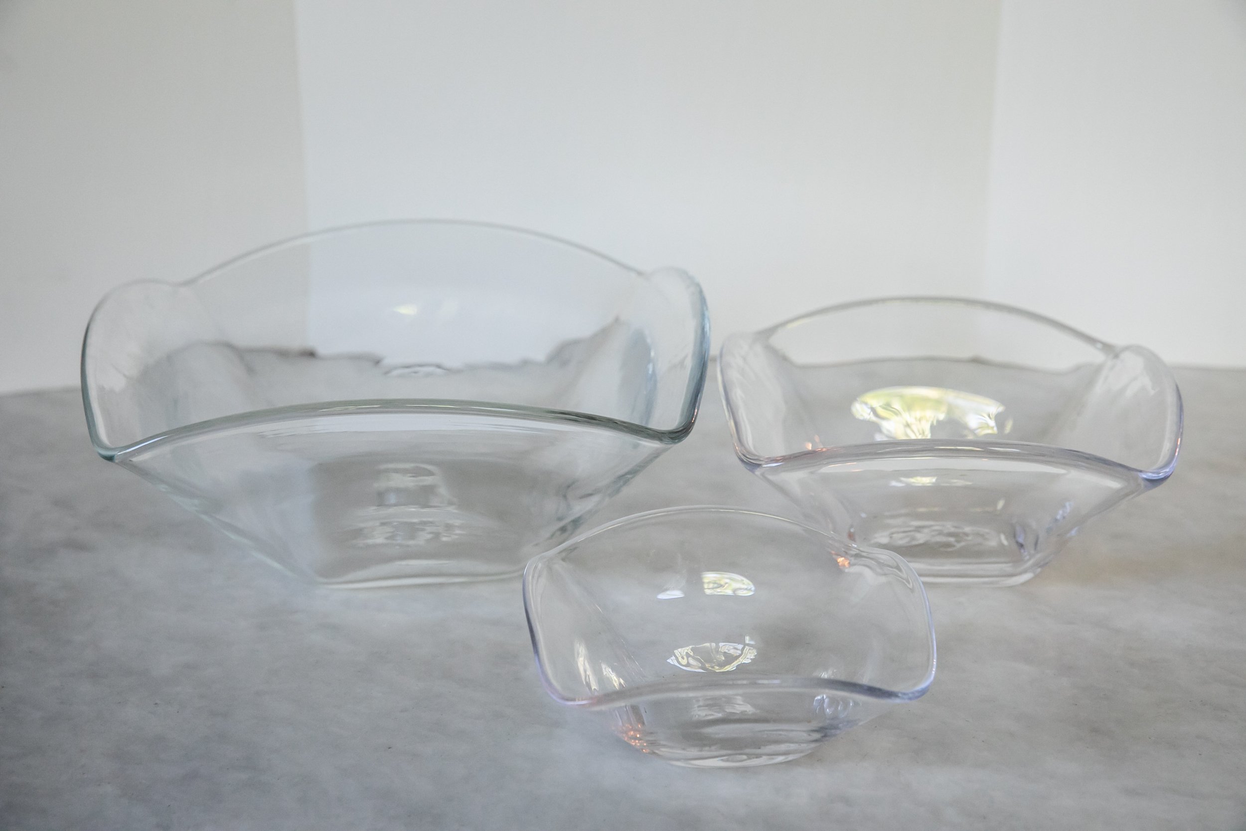 SIMON PEARCE BOWLS, SET OF 3
