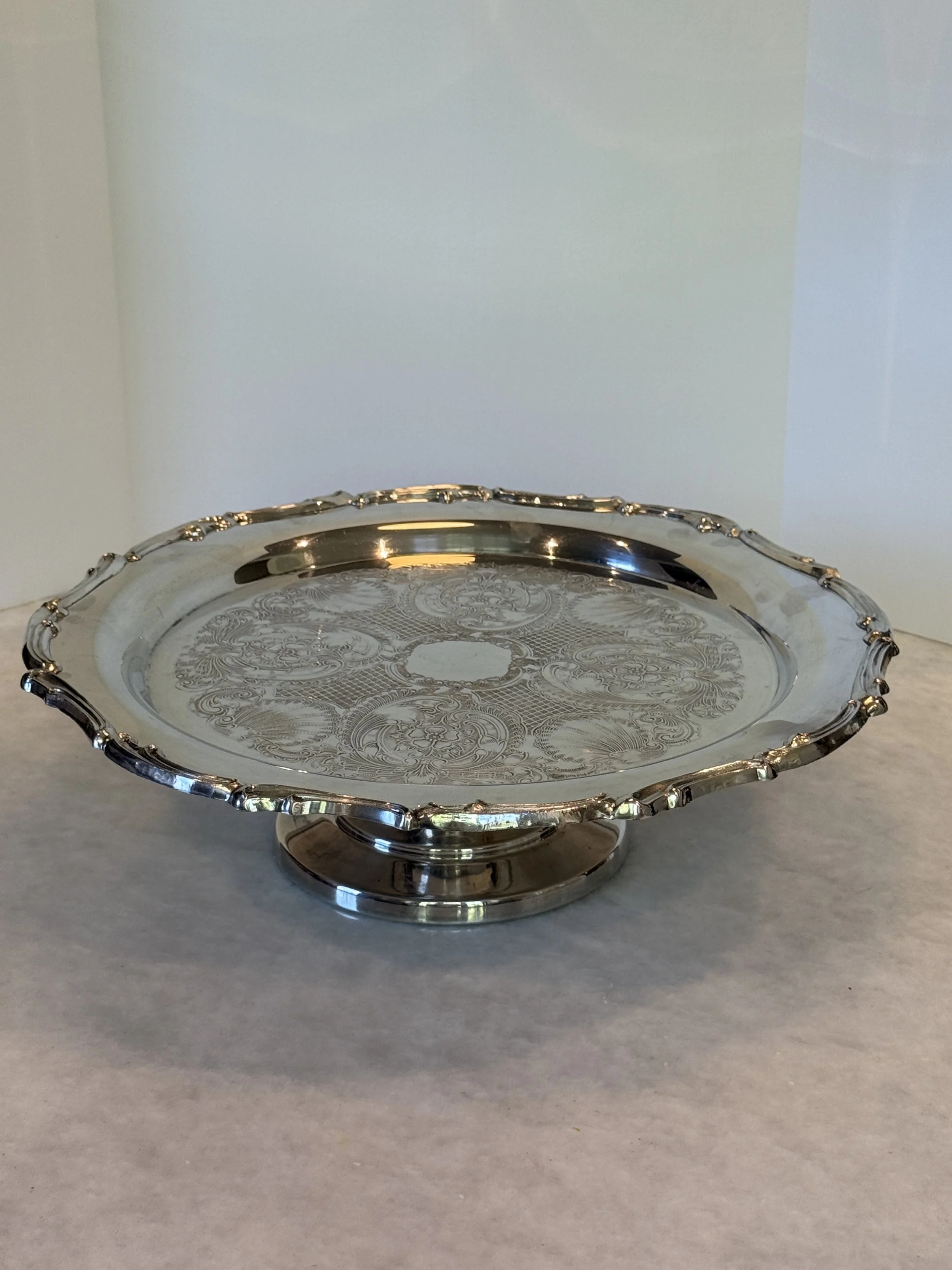 Pedestal Silverplate Tray
