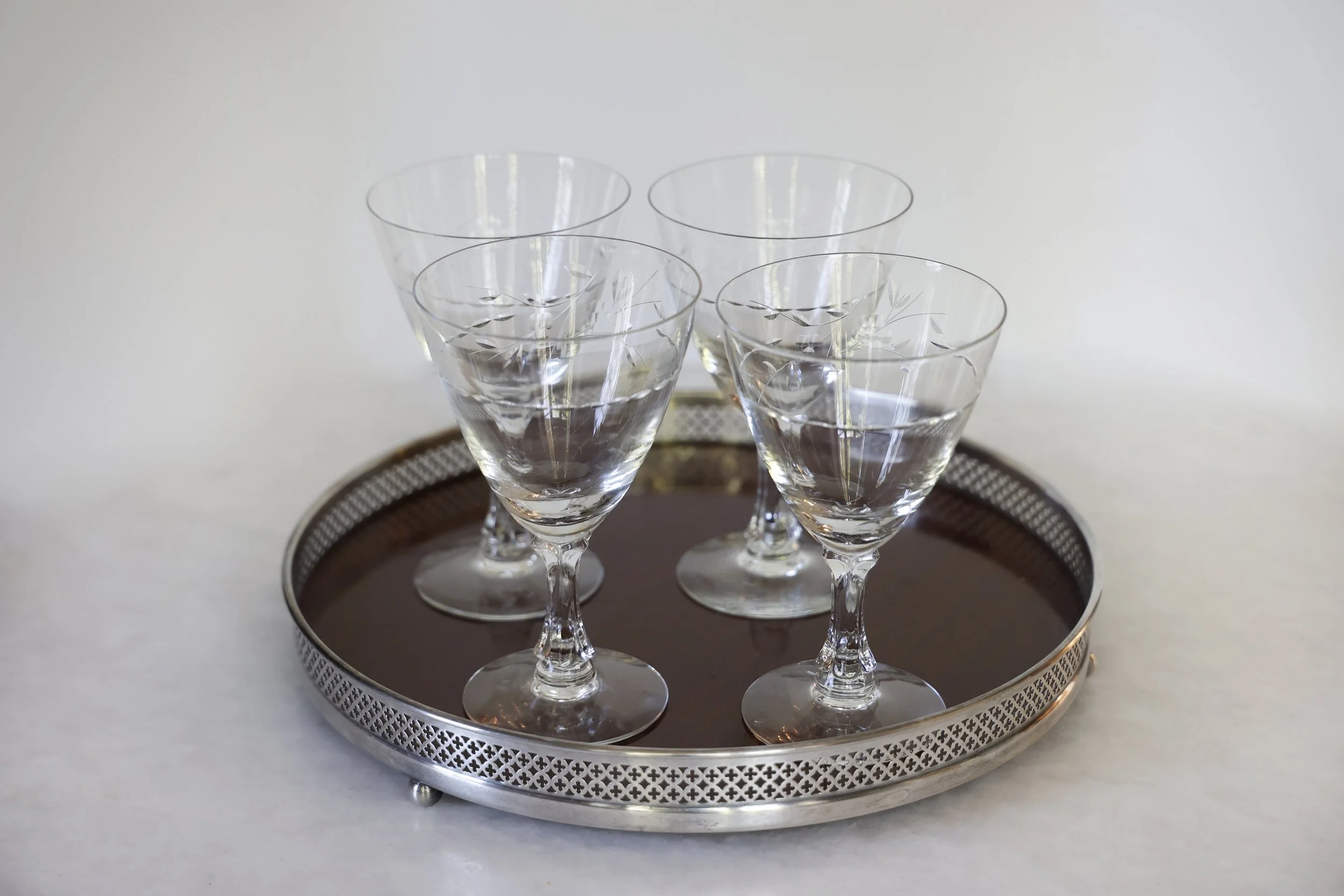 VINTAGE ETCHED GOBLETS