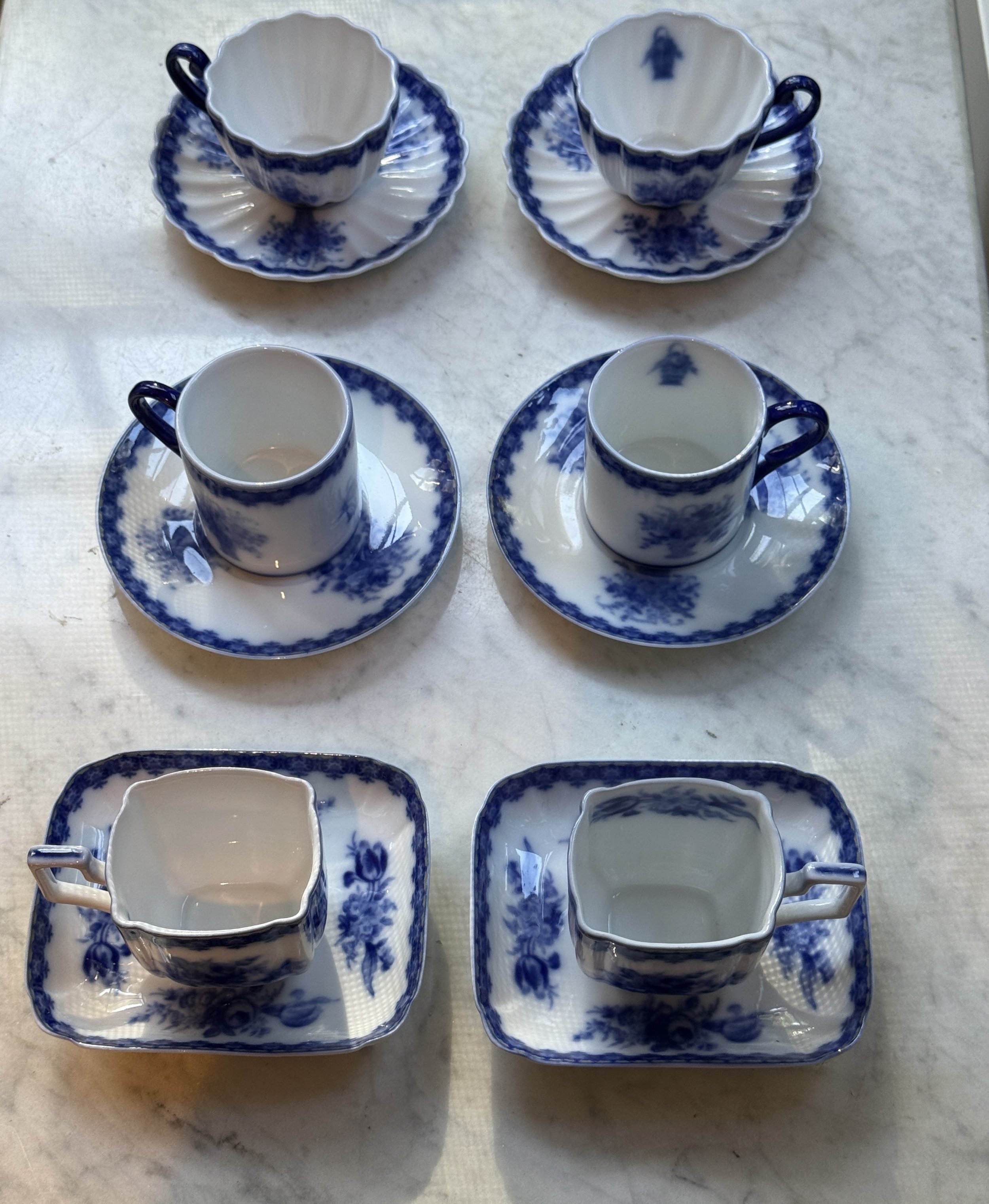 VINTAGE BLUE DANUBE ESPRESSO SET 