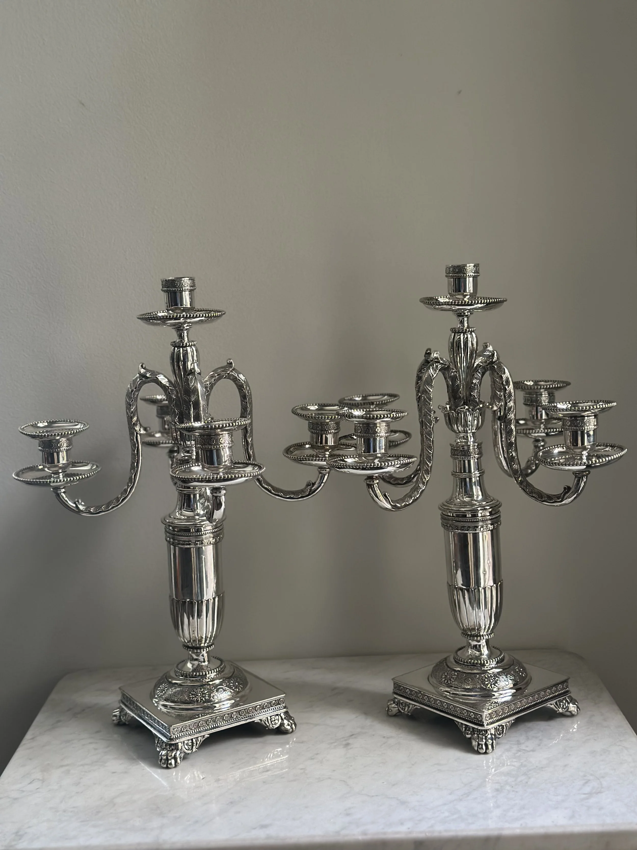 TIFFANY & CO. CANDELABRAS - CIRCA 1910 - SOLD 