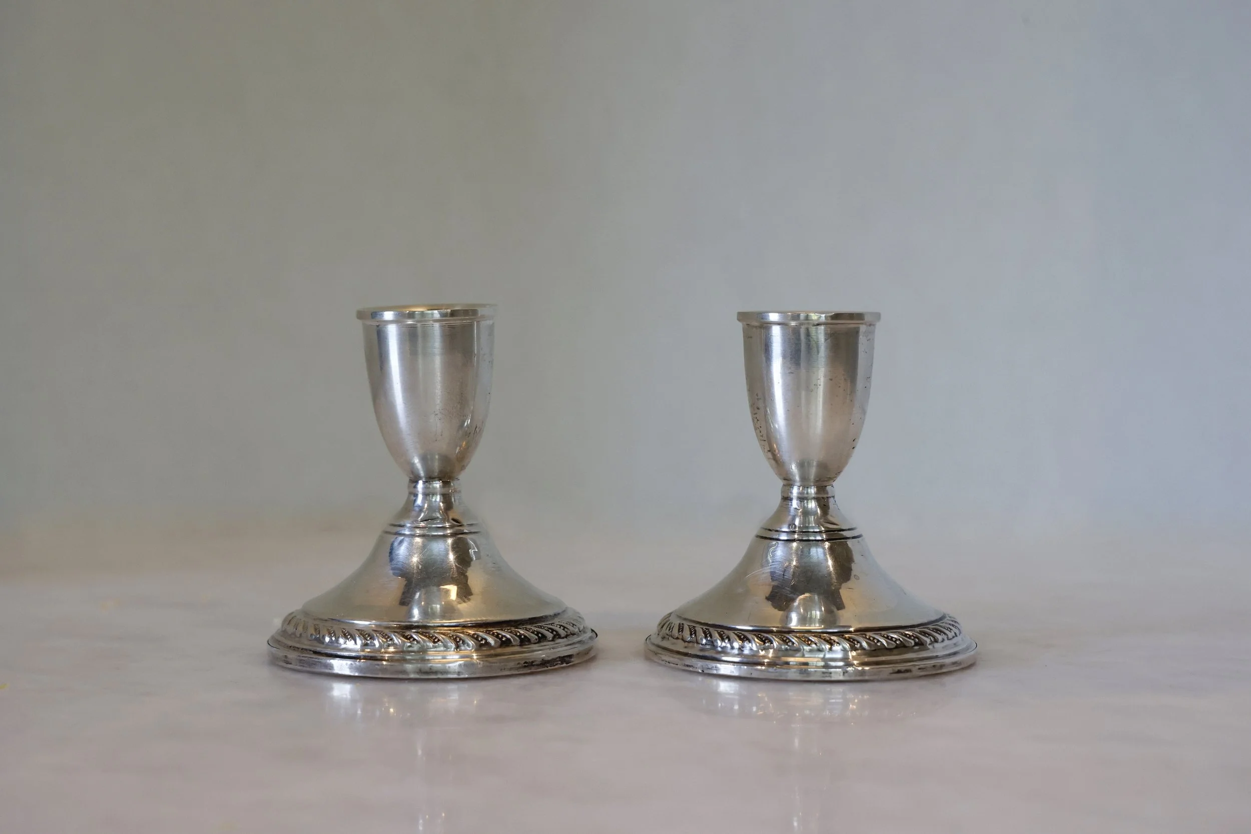 VINTAGE STERLING SILVER CANDLESTICKS 