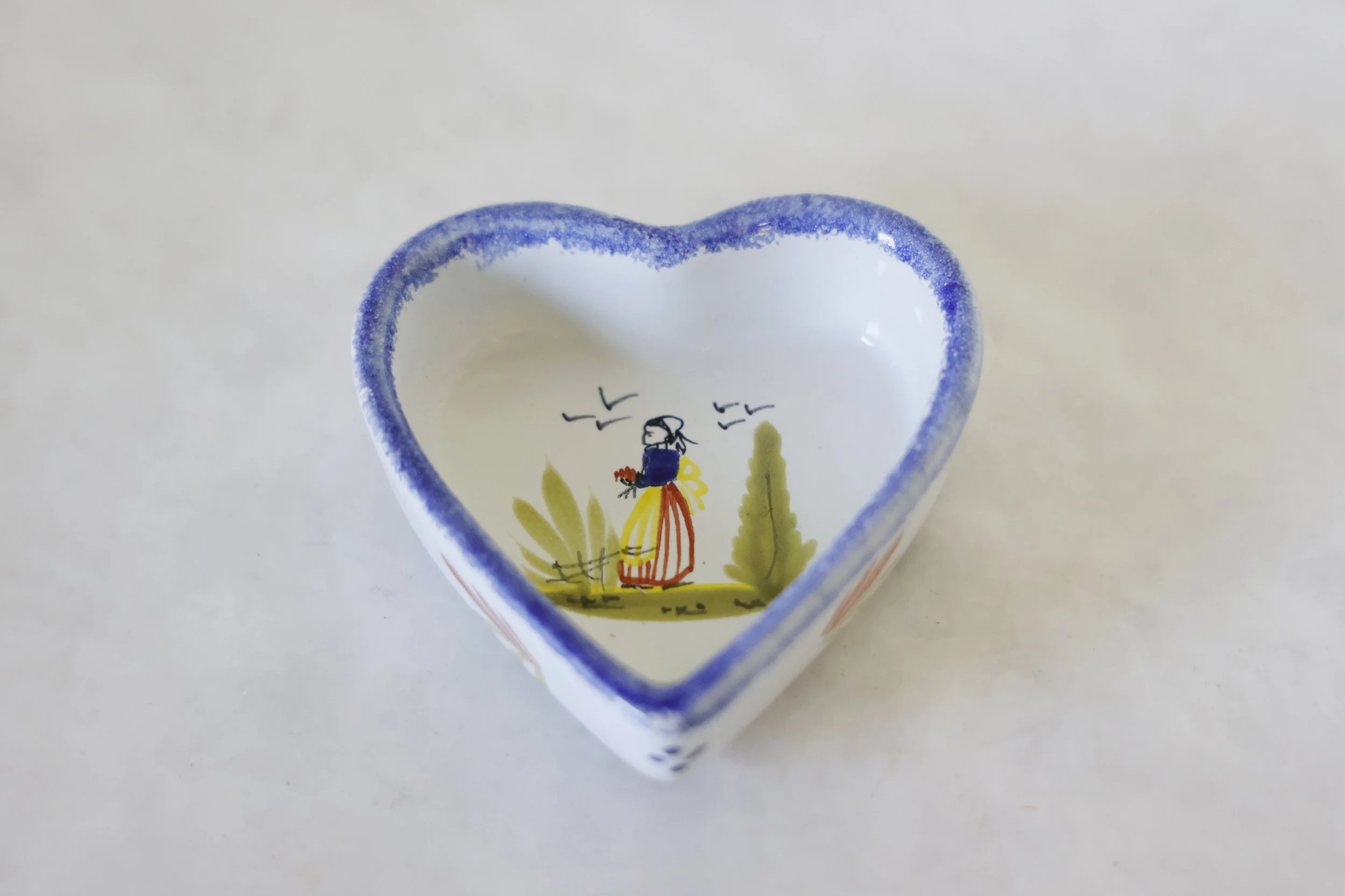 QUIMPER HEART BOWL WITH BIRDS