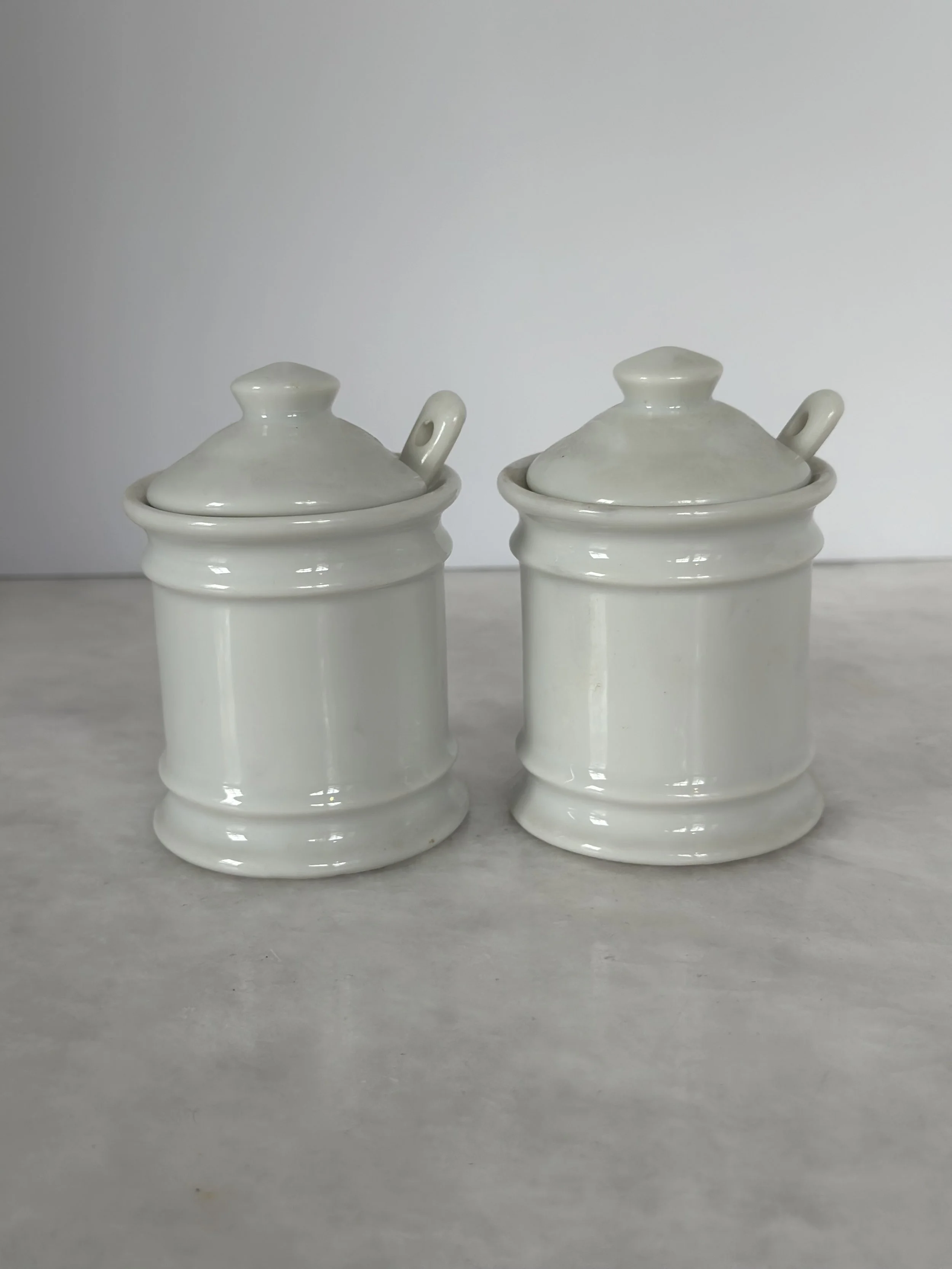 VINTAGE FRENCH MUSTARD JARS 