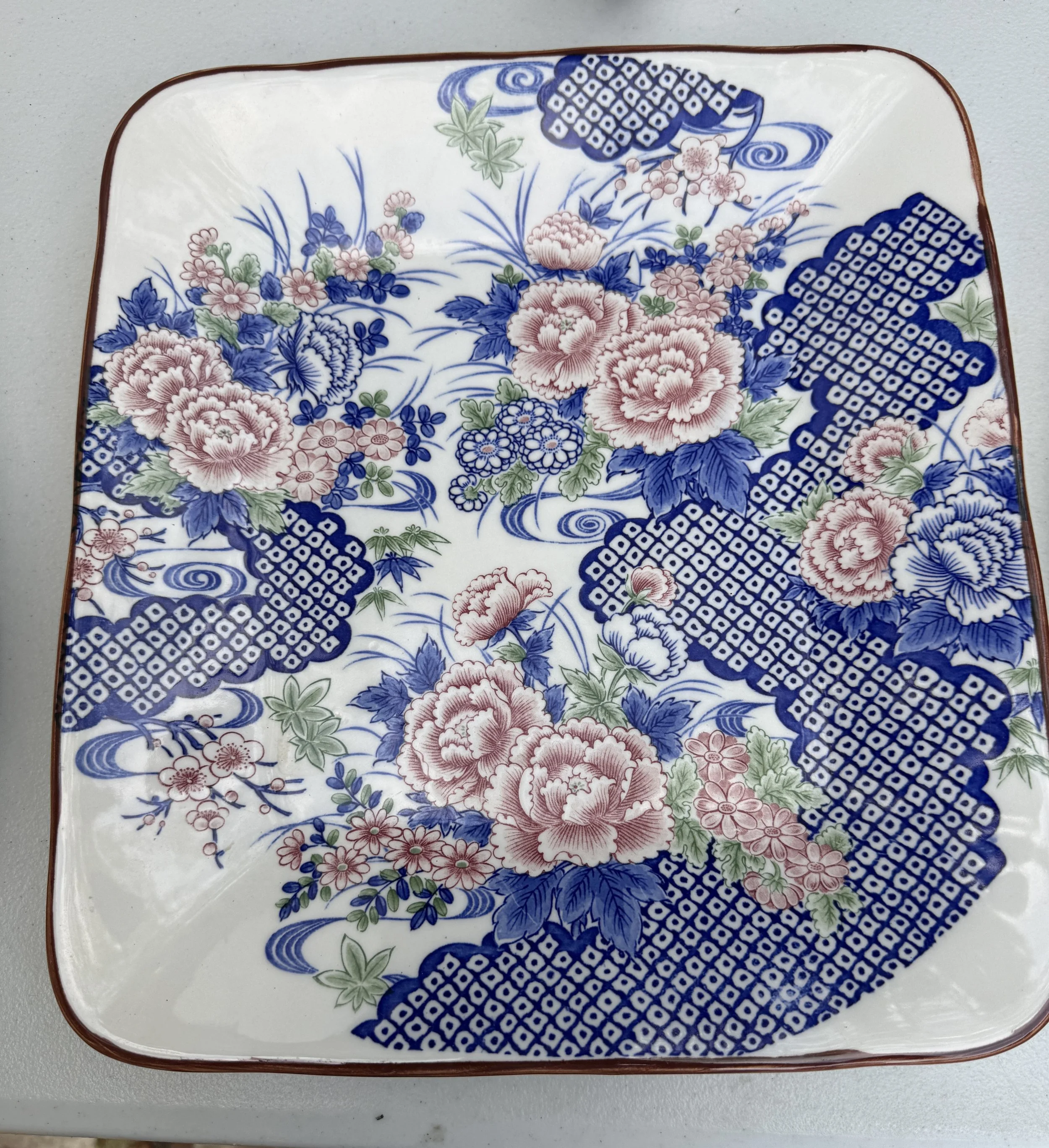 VINTAGE PORCELAIN FLORAL PLATE - SOLD 