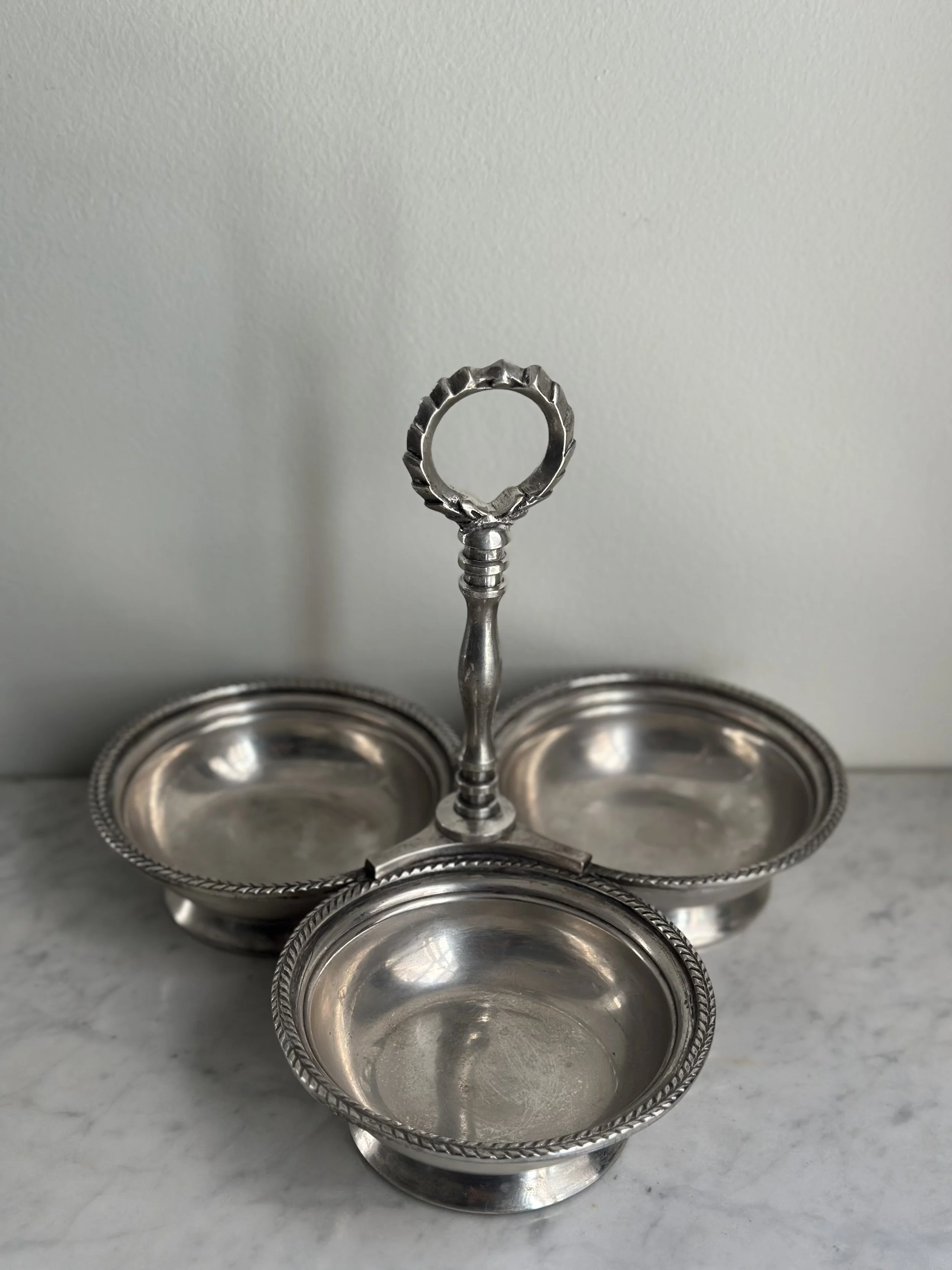 VINTAGE PEWTER TRIO 