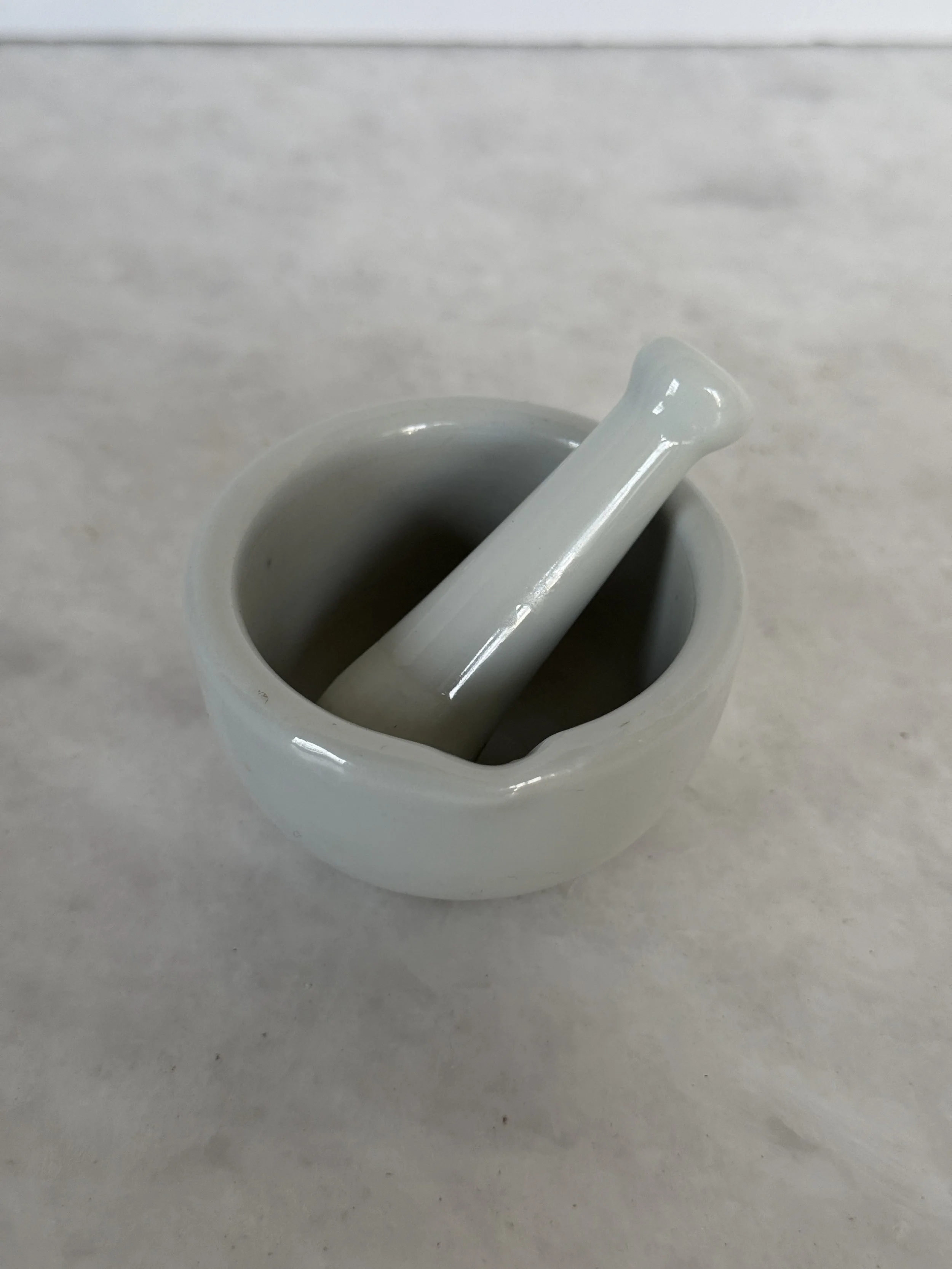 Vintage Small Porcelain Mortar & Pestle VINTAGE SMALL PORCELAIN MORTAR & PESTLE 