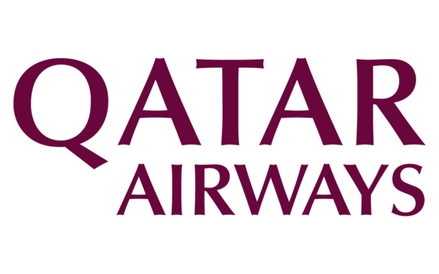 Qatar Airways logo, featuring the name in purple text