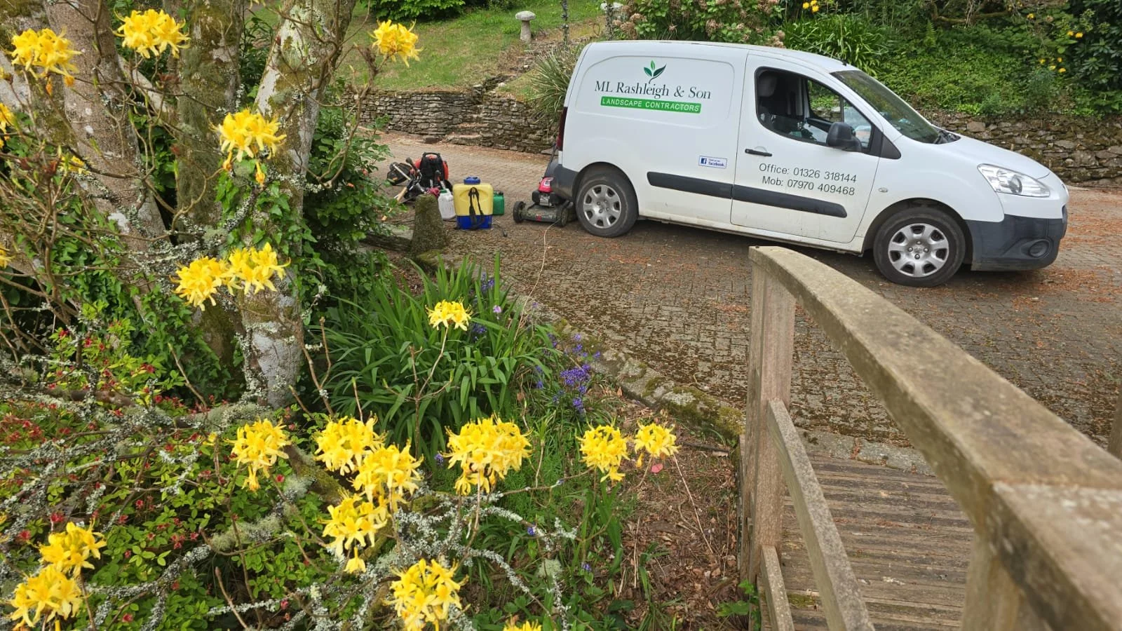 ML Rashleigh & Son landscape contractors on site at a Cornwall garden improvement project