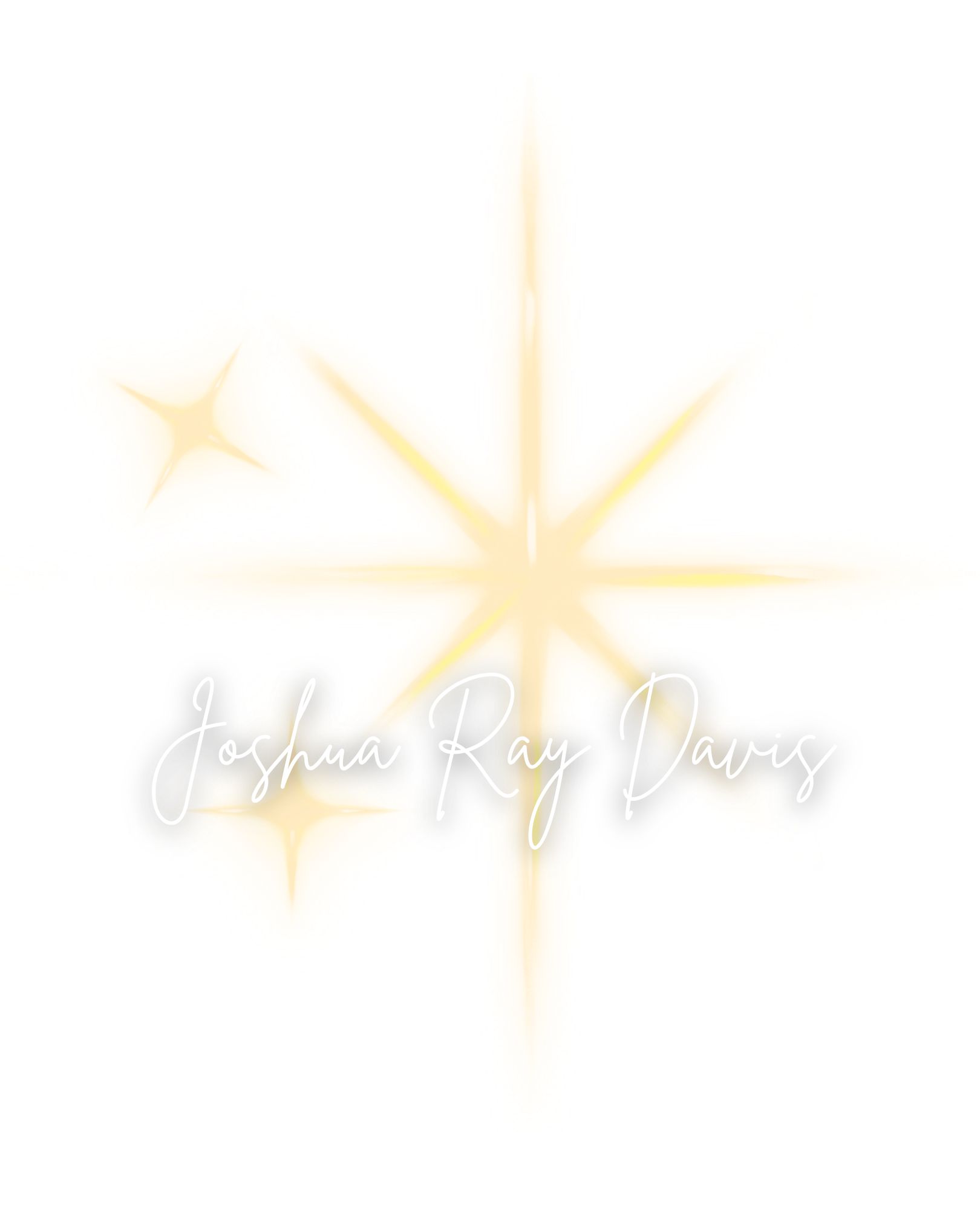 A glowing, stylized marijuana leaf with the name 'Joshua Ray Davis' written across it in cursive font.
