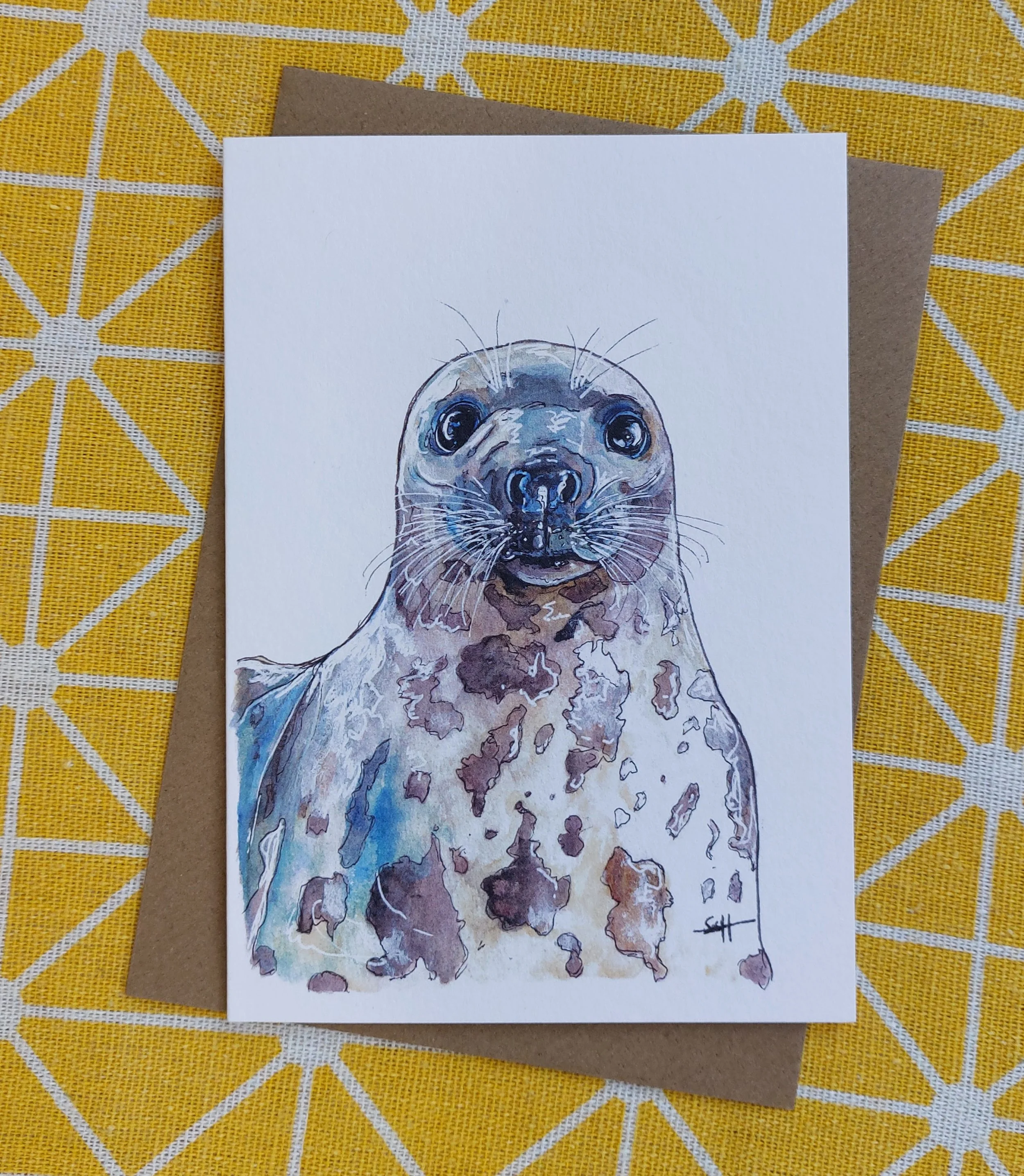 Grey Seal Greetings Card