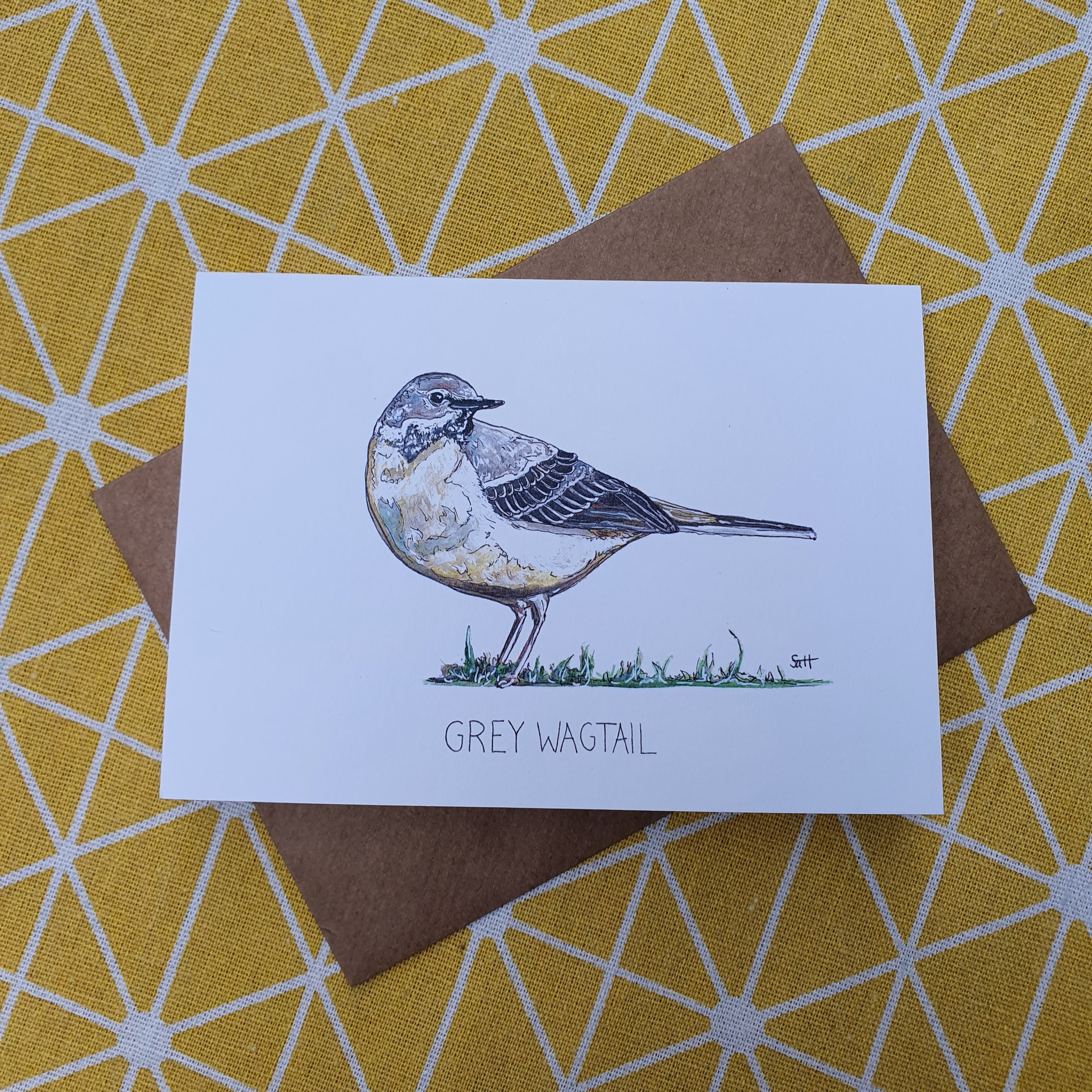 Grey Wagtail Greetings Card