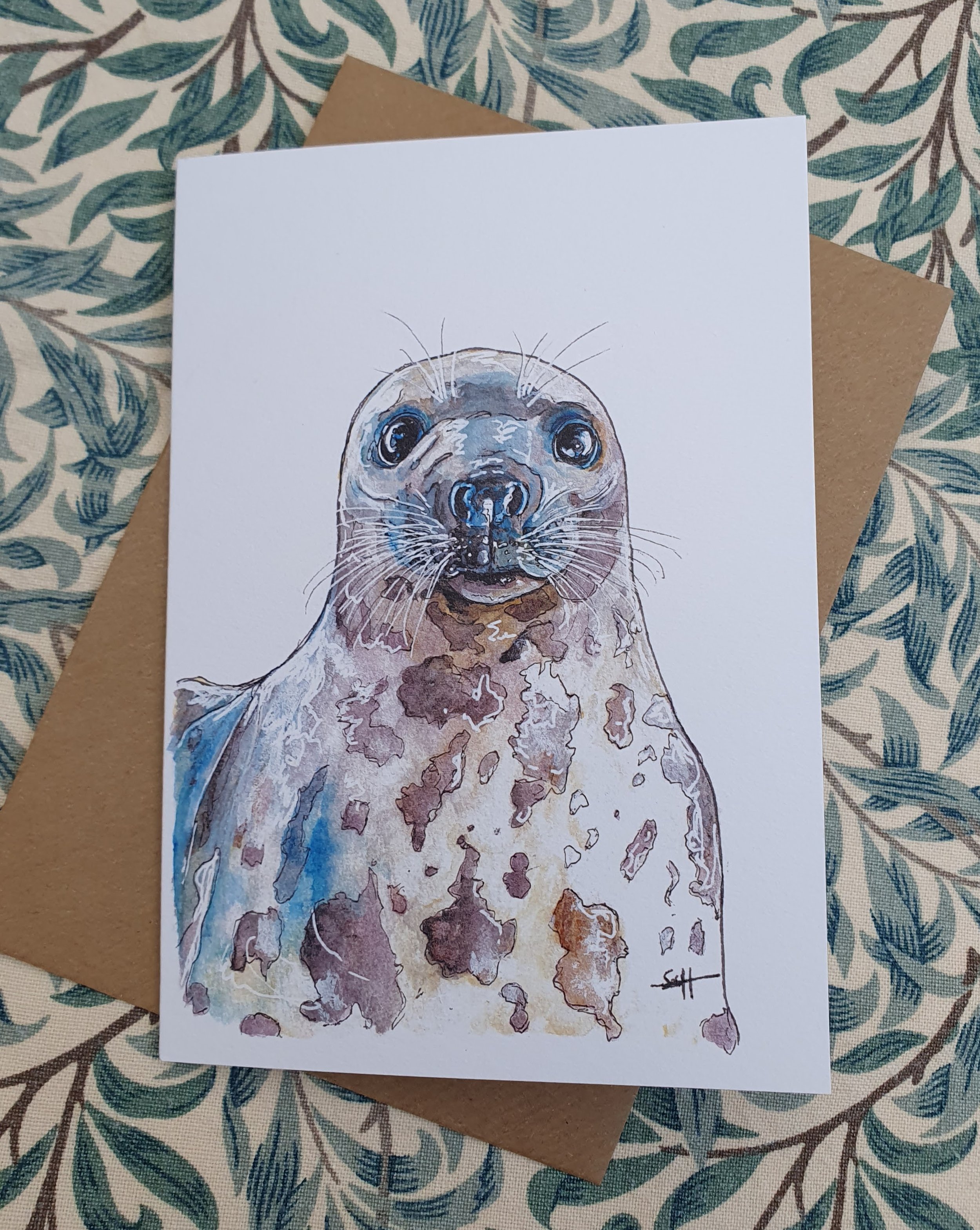 Grey Seal Greetings Card