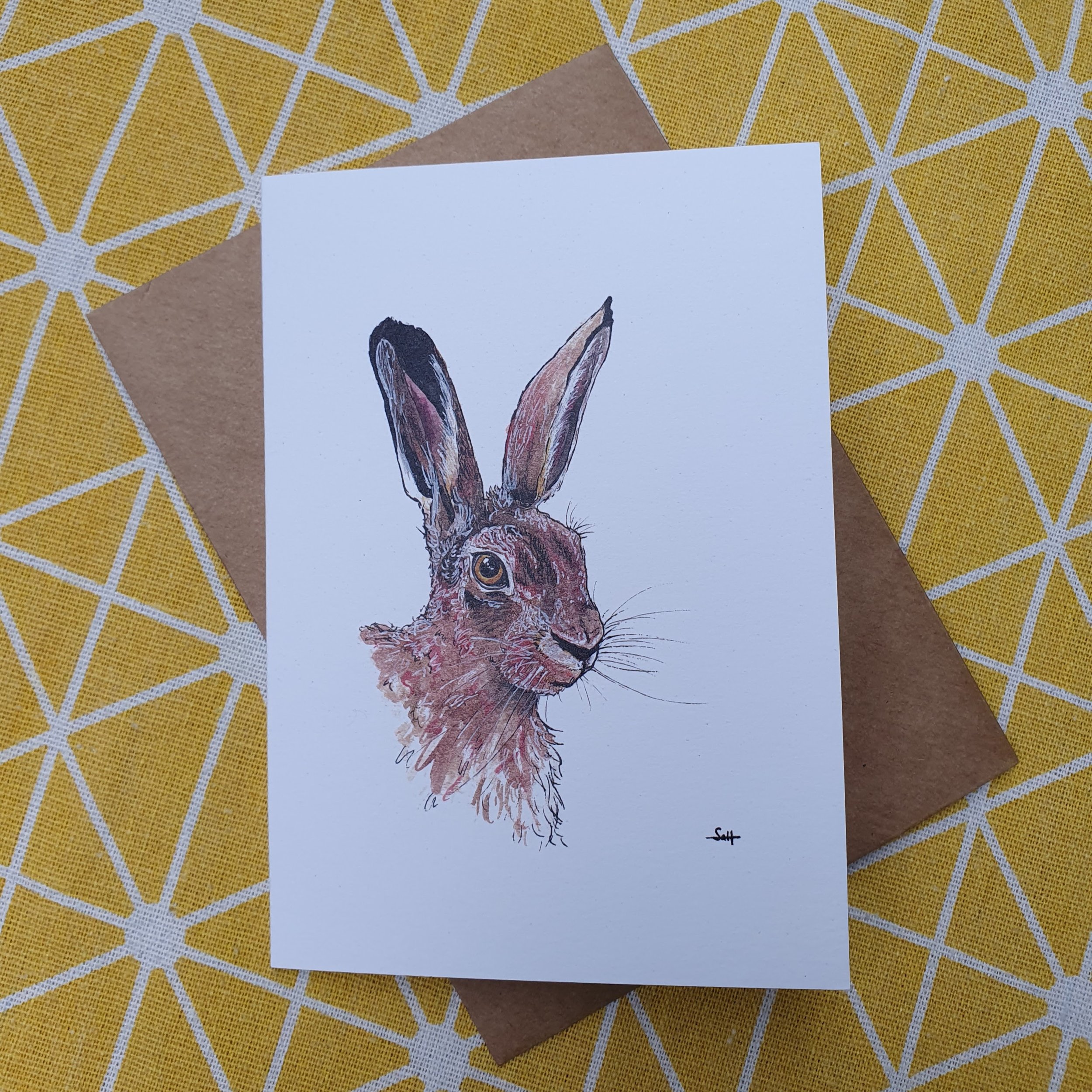 Hare Greetings Card