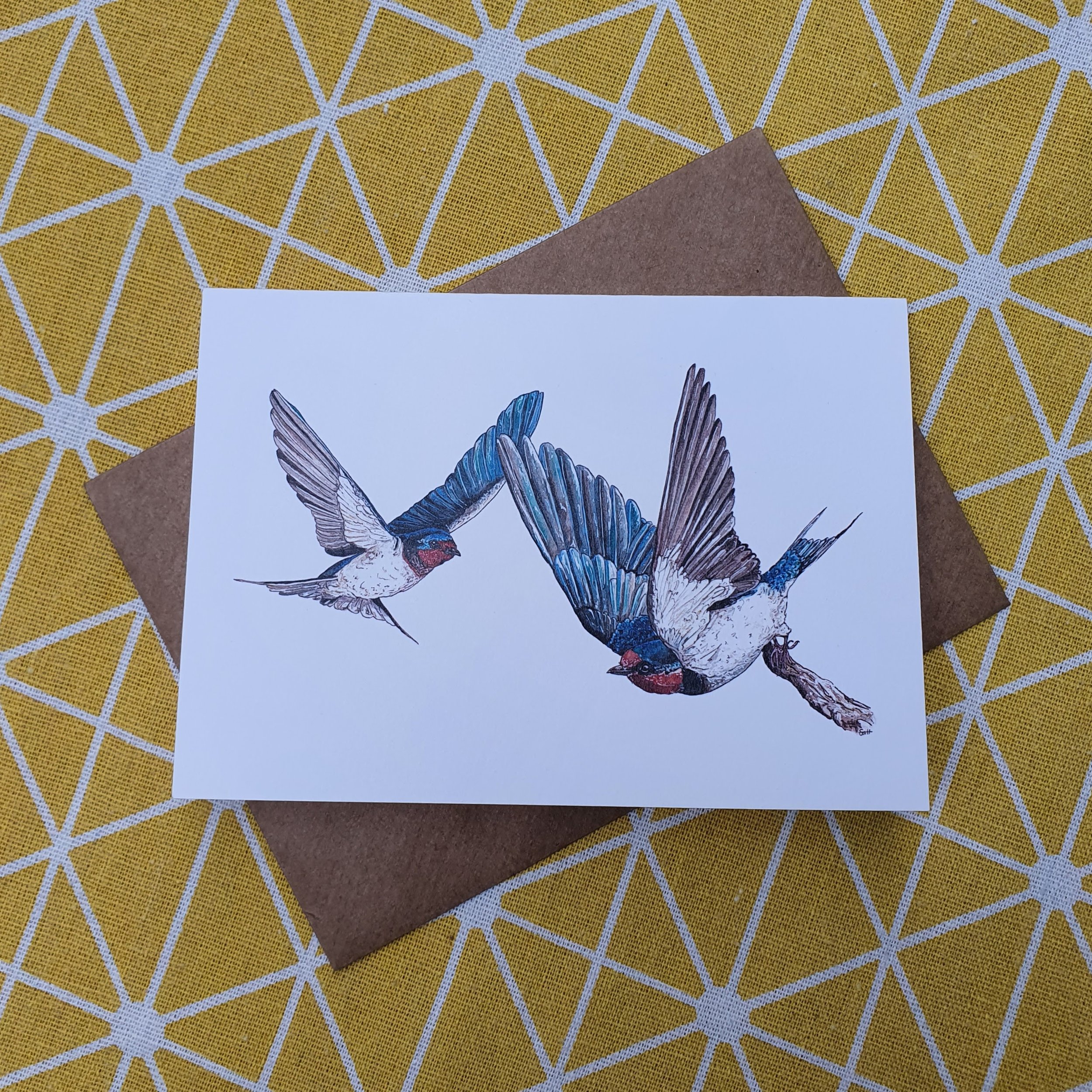 Swallows Greetings Card