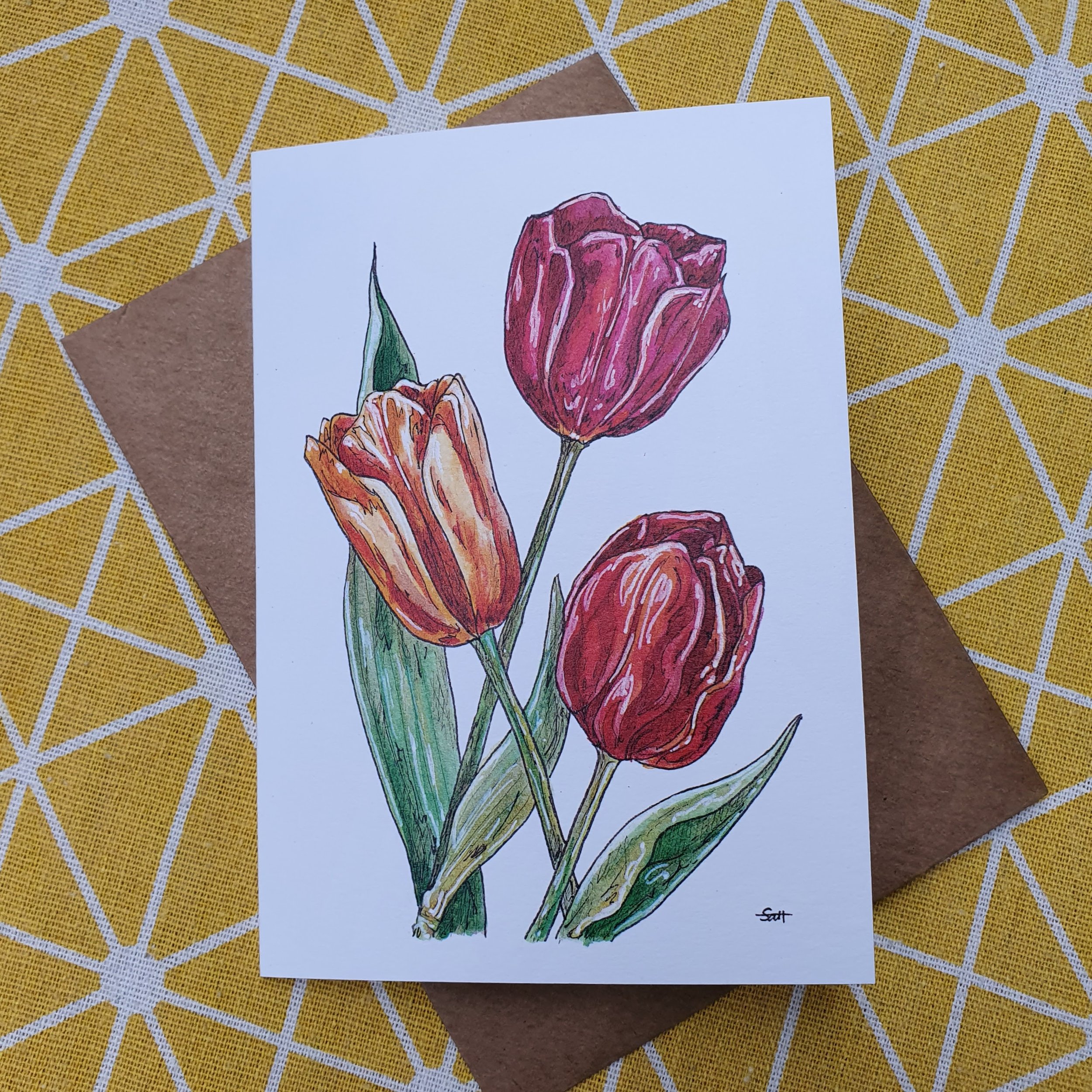 Tulips Greetings Card