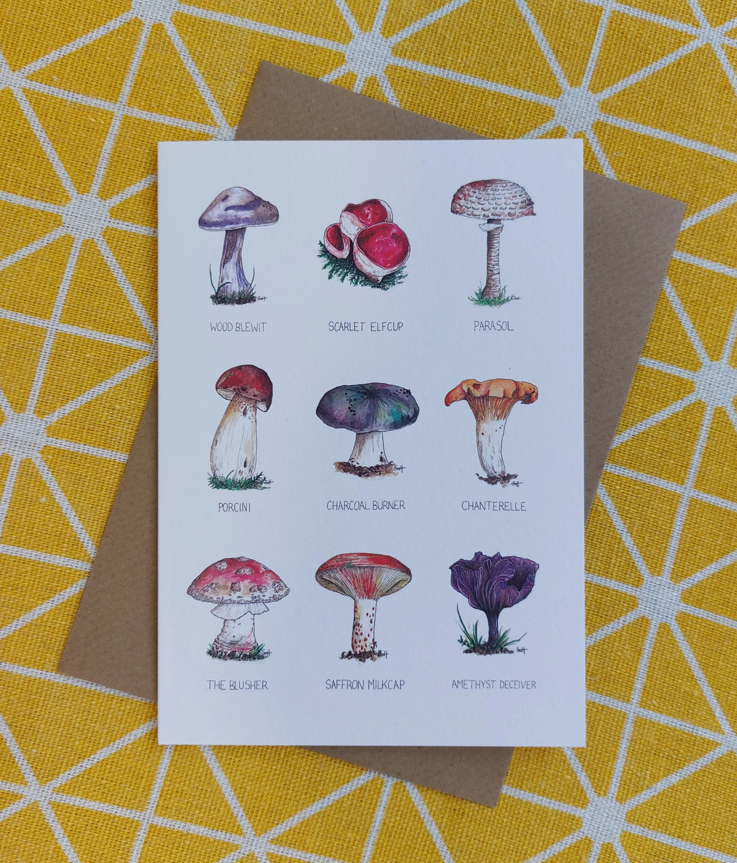Edible Mushrooms Greetings Card