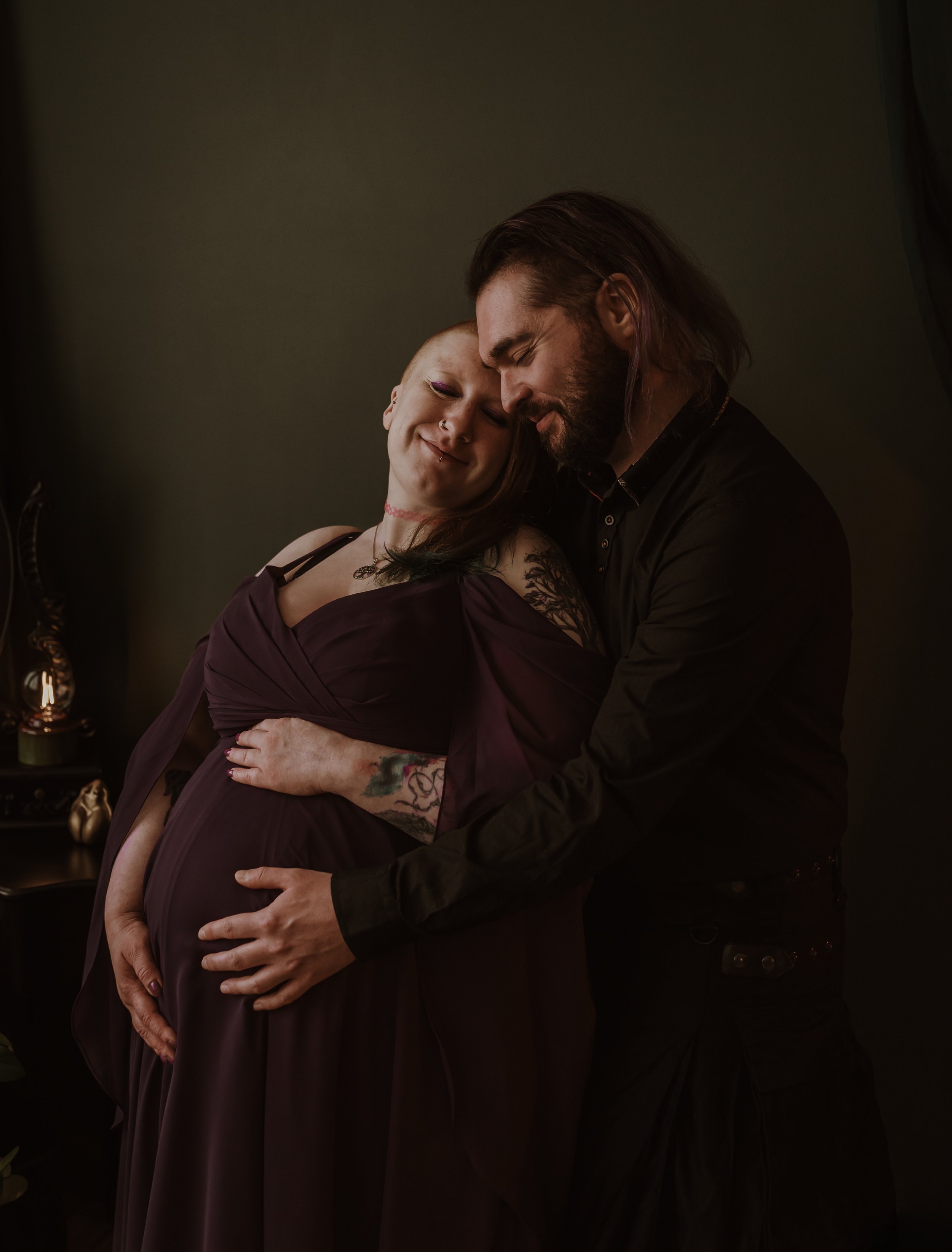 Maternity photography Glasgow studio — couple portrait, pregnancy session by Marieke Captures Birth