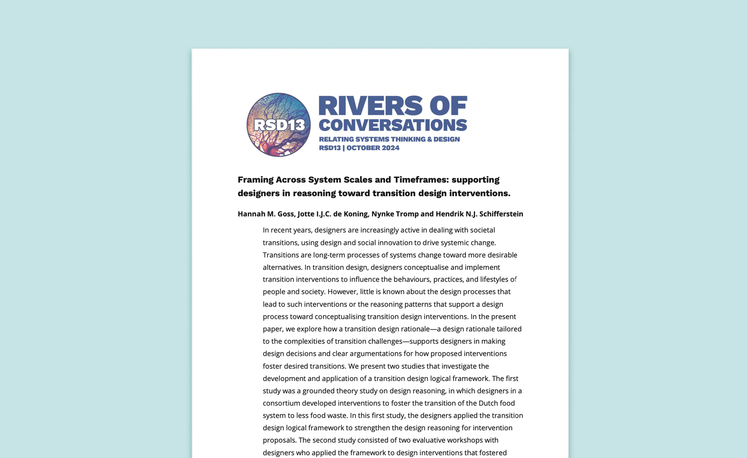 Framing Across System Scales and Timeframes: supporting designers in reasoning toward transition design interventions