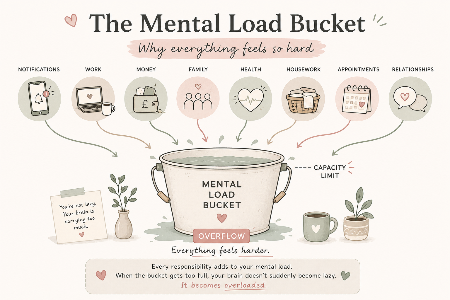 graphic of the mental load bucket