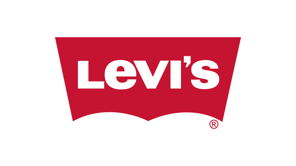Levi's logo with red background and white text.