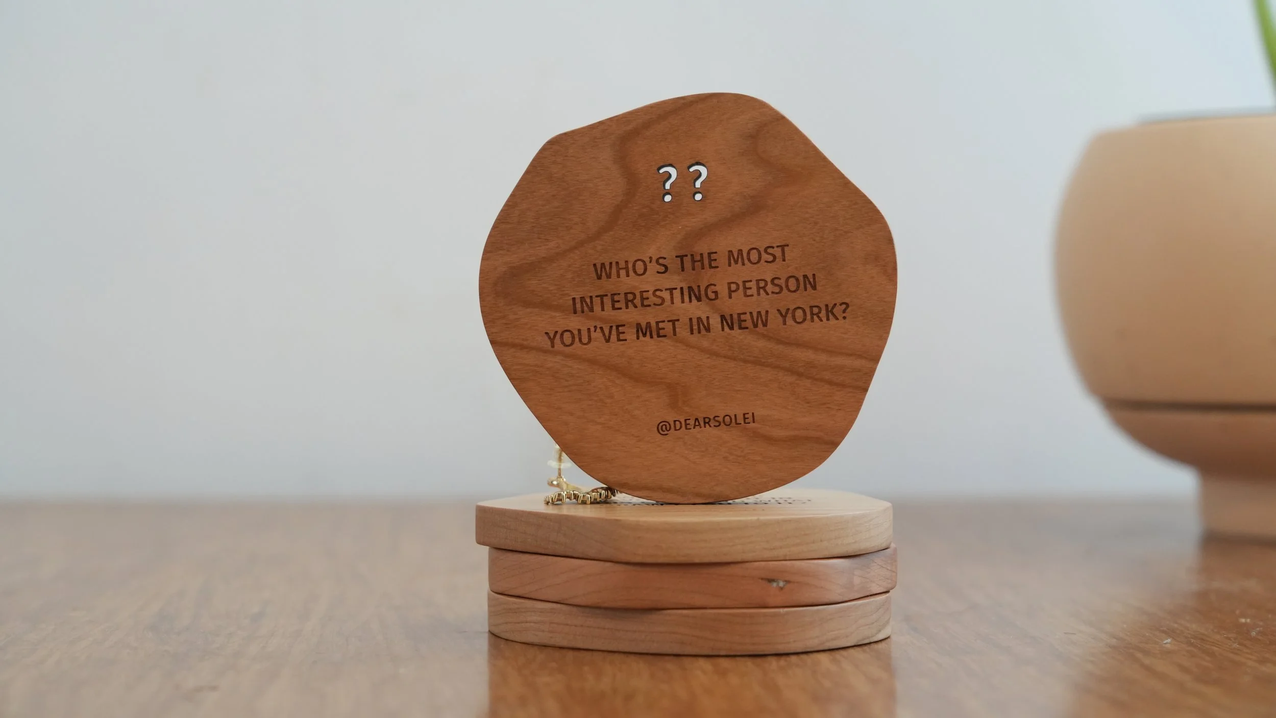 Solei Conversation Coasters: Beyond Small Talk - Pebble - New York Edition