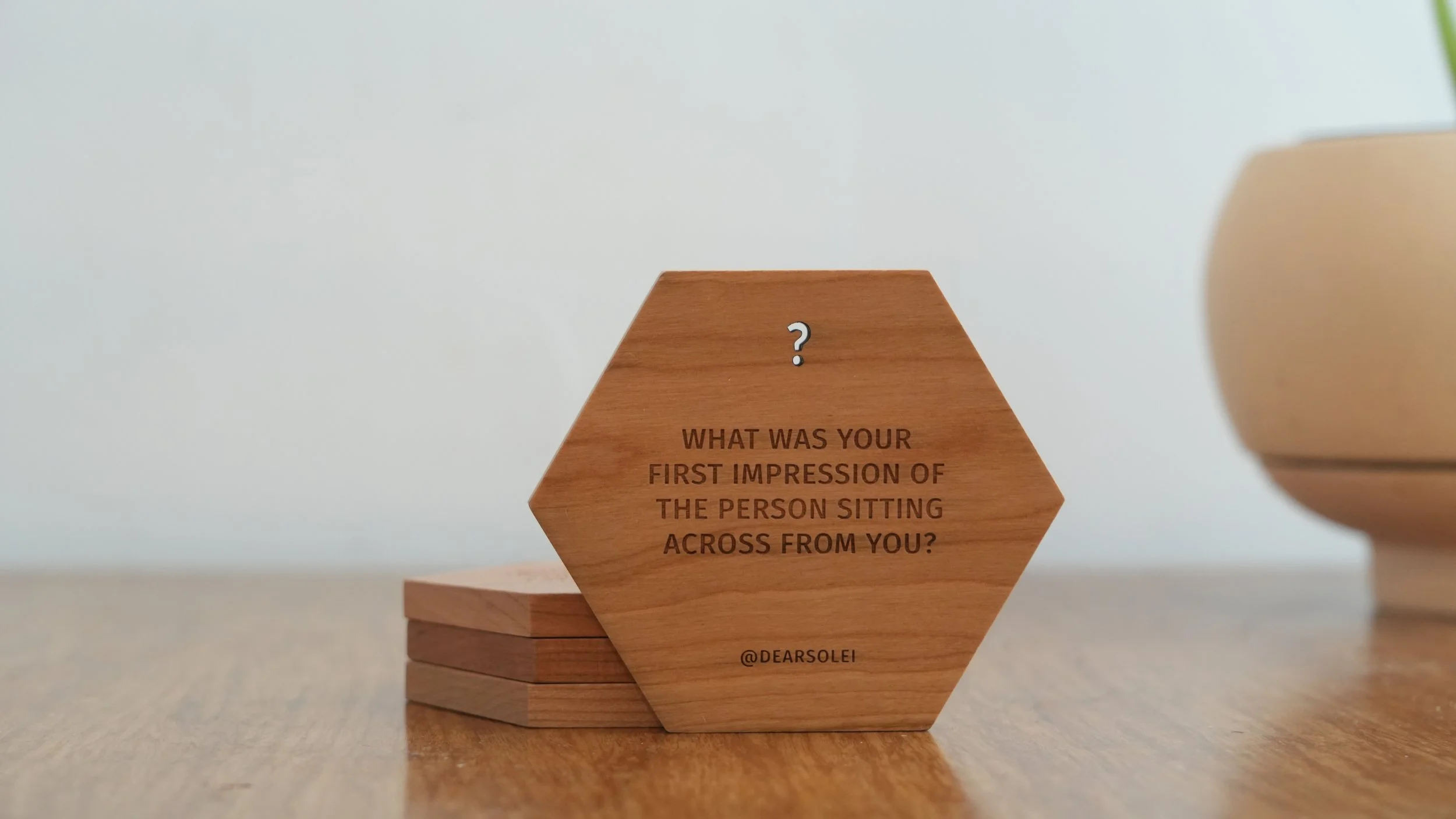 Solei Conversation Coasters: Beyond Small Talk - Hexagon