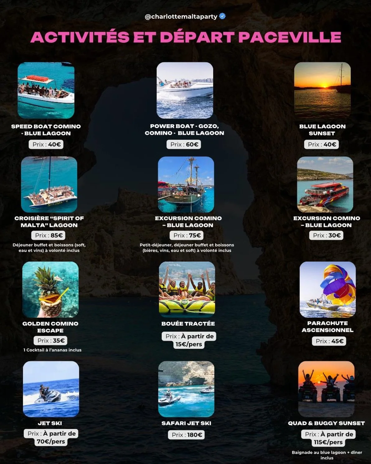 R&eacute;servation en DM 📩 #malte #activites #prix