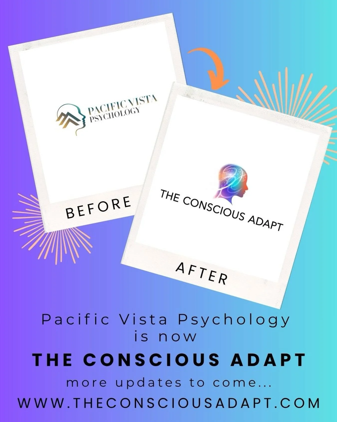 The practice is excited to announce a rebrand with a new practice name! Pacific Vista Psychology is now The Conscious Adapt. More practice changes and updates will be coming in 2026! www.theconsciousadapt.com

#psychologypractice #mentalhealth #austi