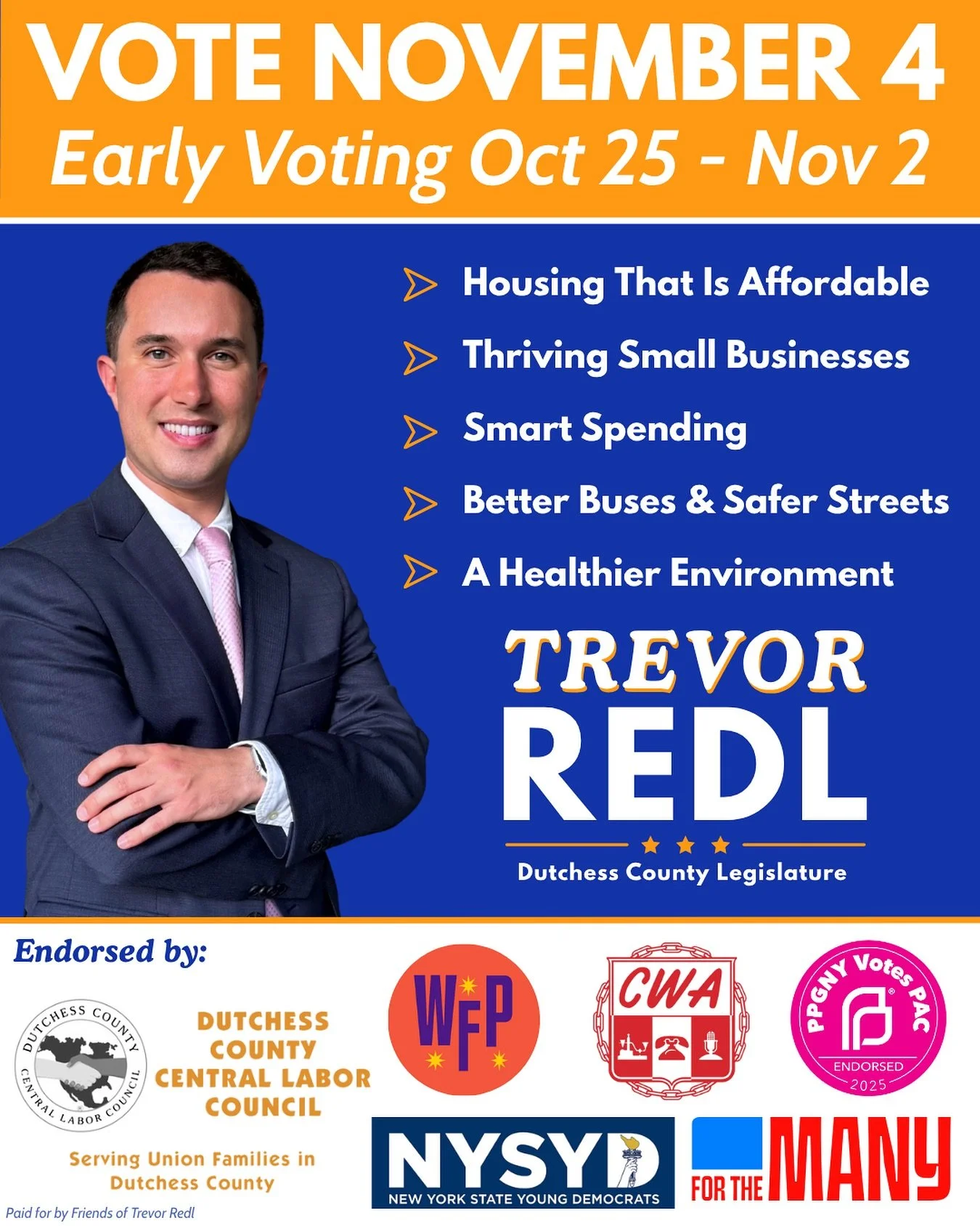 Vote! 
Election Day: Nov 4th
Early Voting: Oct 25th - Nov 2nd