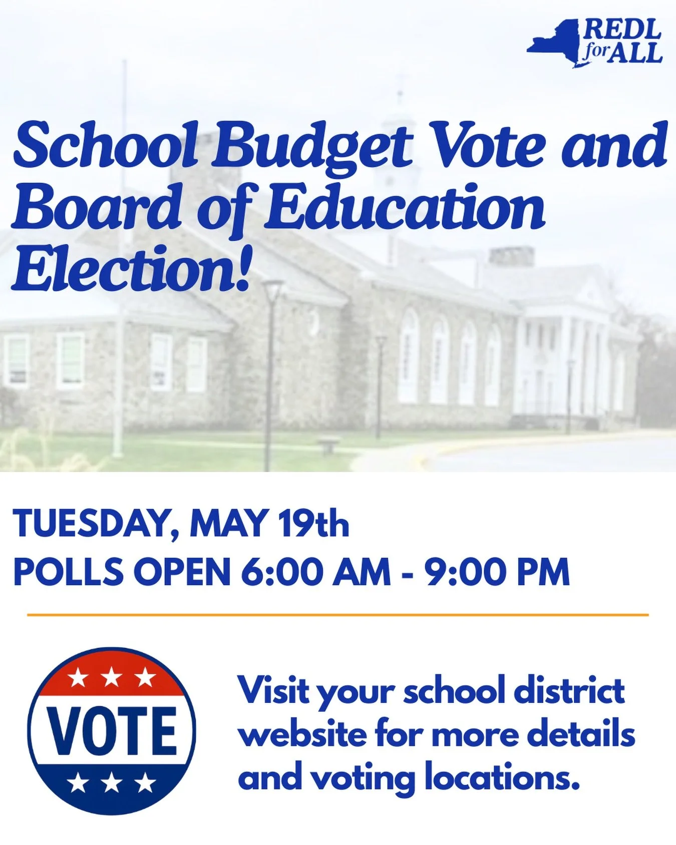 Don&rsquo;t forget about the School Budget Vote and Board of Education Election!