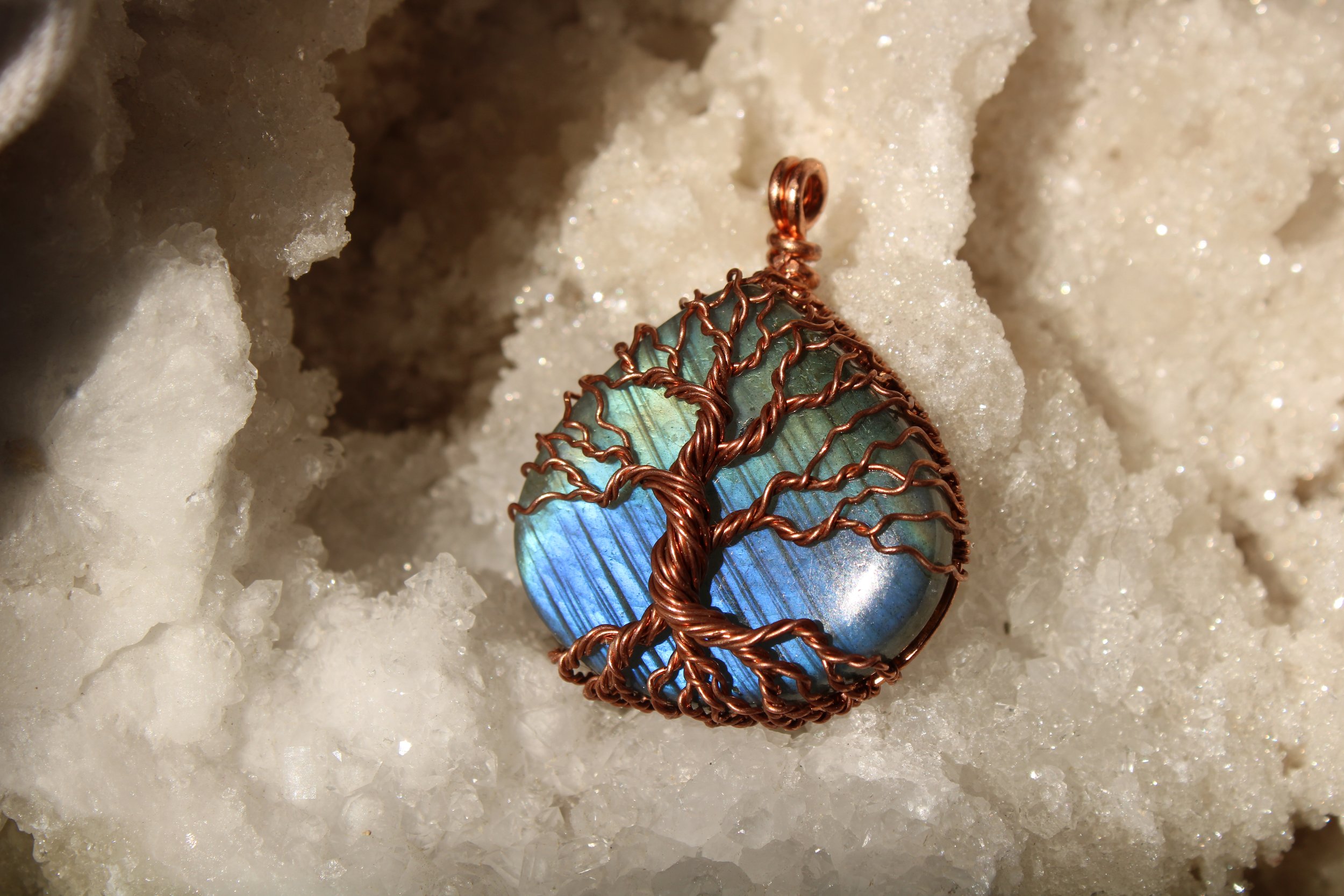 Labradorite Tree of Life Pendant Necklace