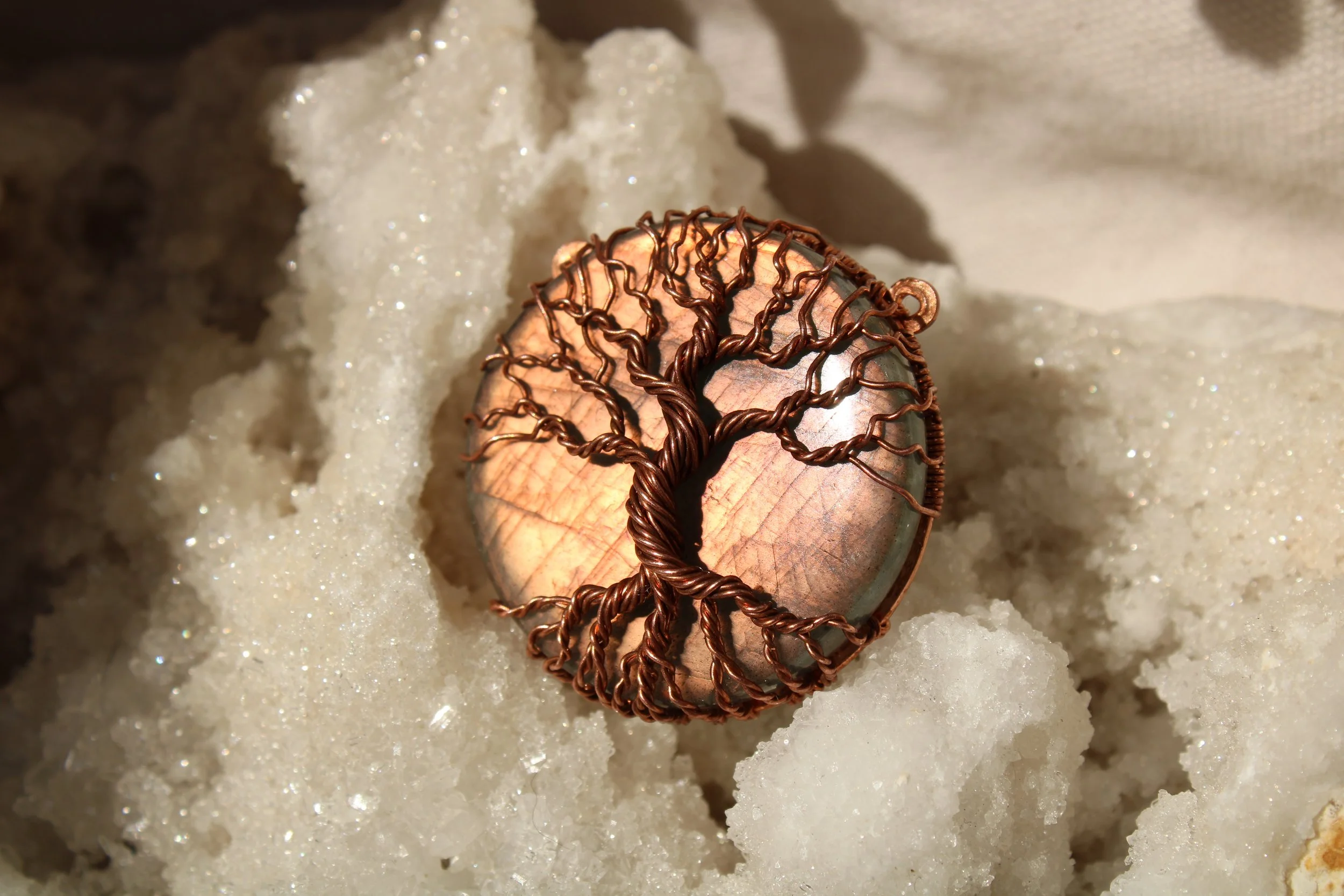 Labradorite Tree of Life Pendant Necklace