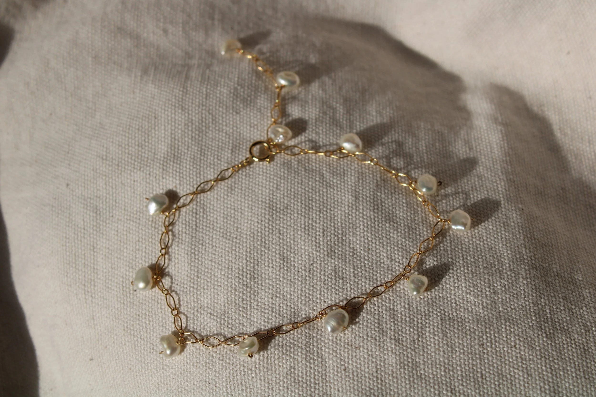 Small Keshi Pearl Adjustable Bracelet