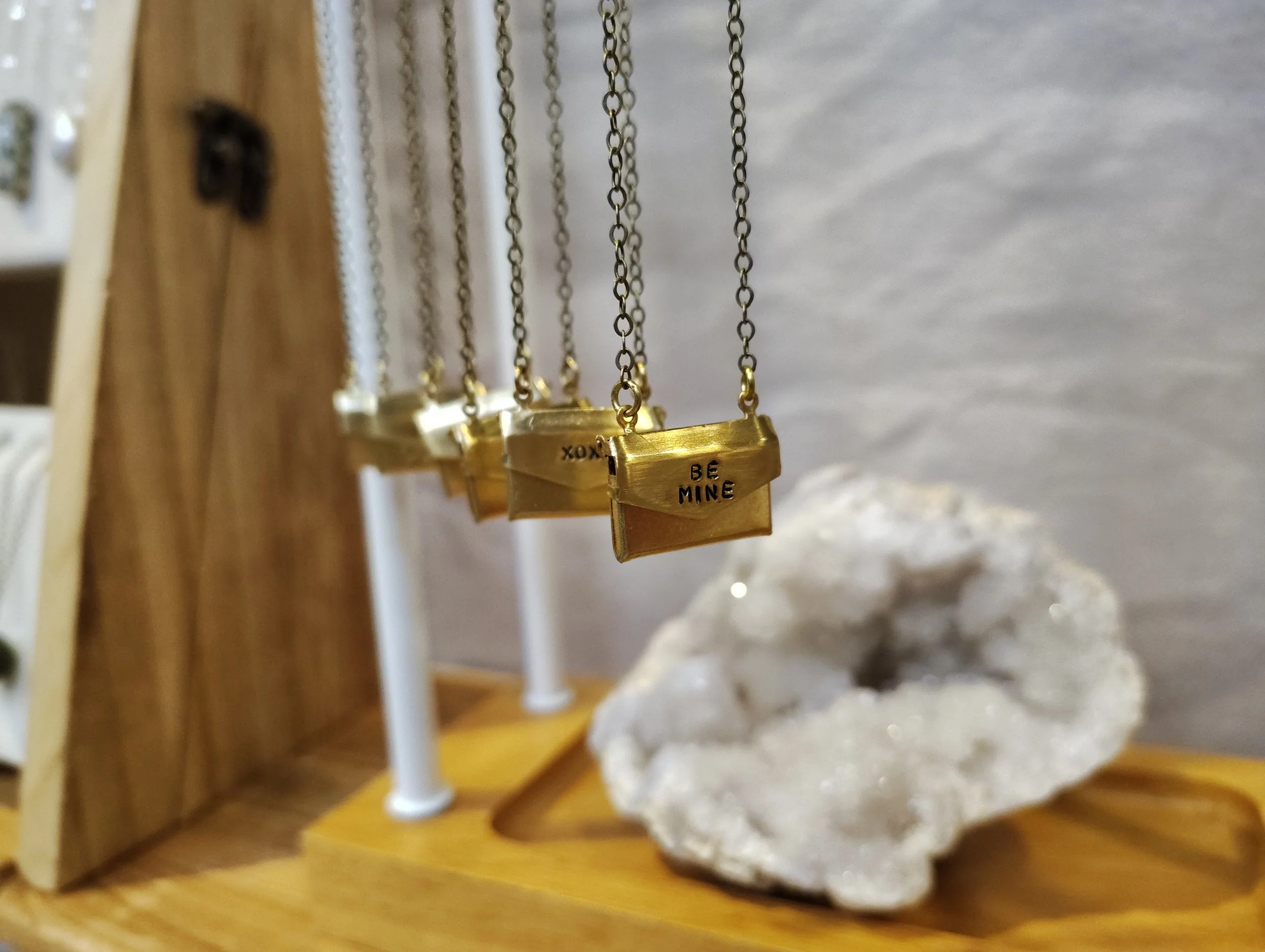Brass Envelope Necklace