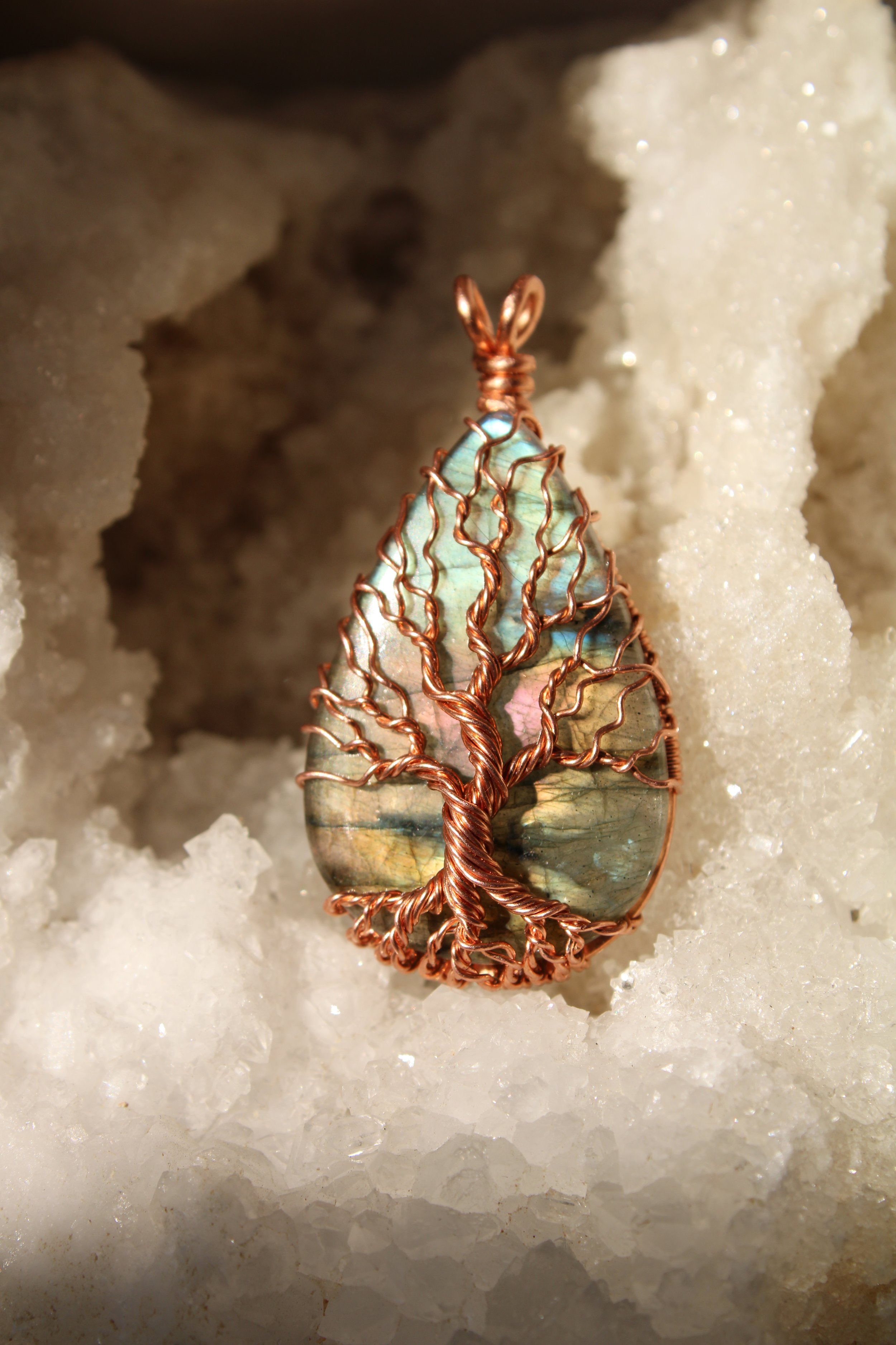 Labradorite Tree of Life Pendant Necklace