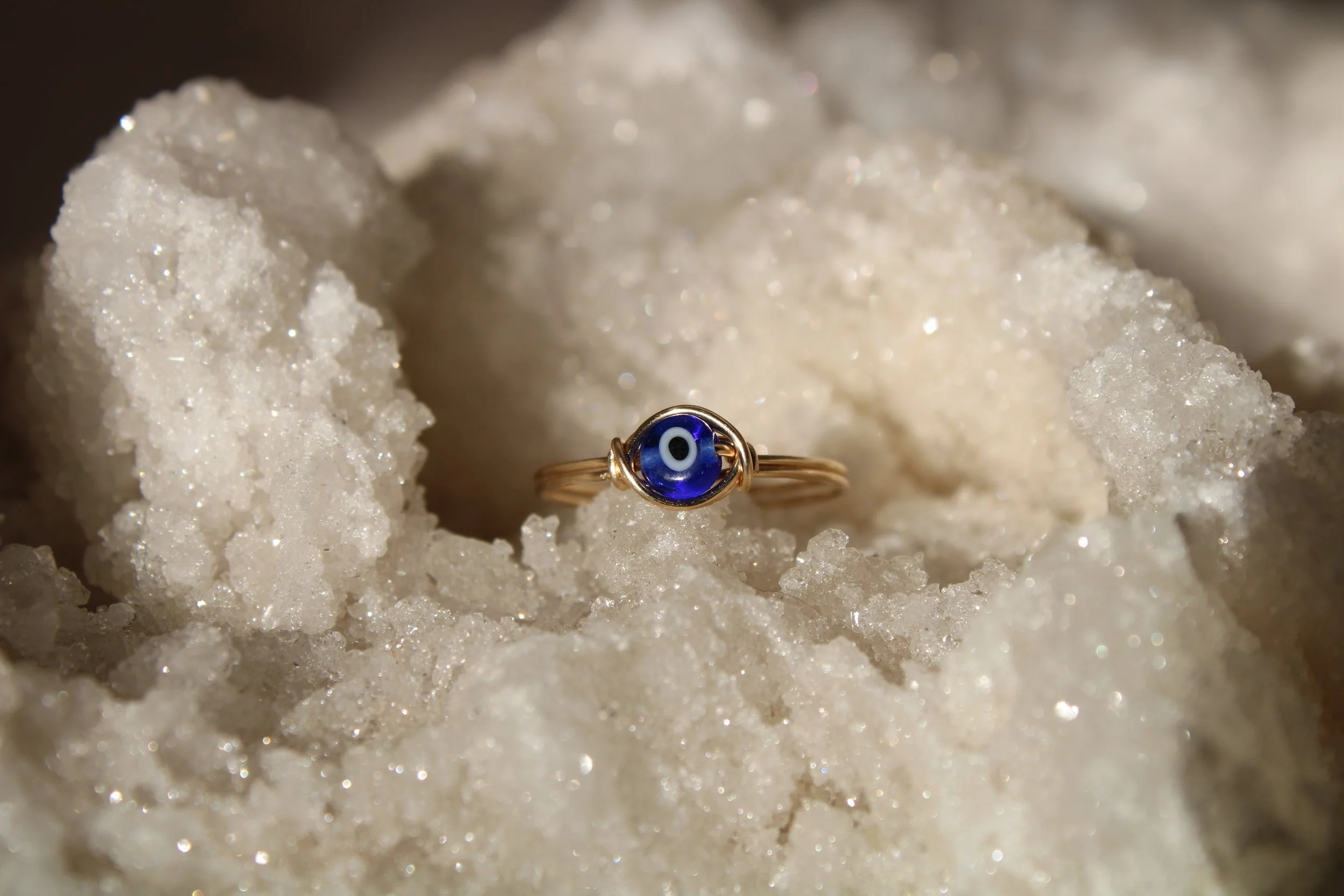Glass Evil Eye 14k Gold Fill Ring