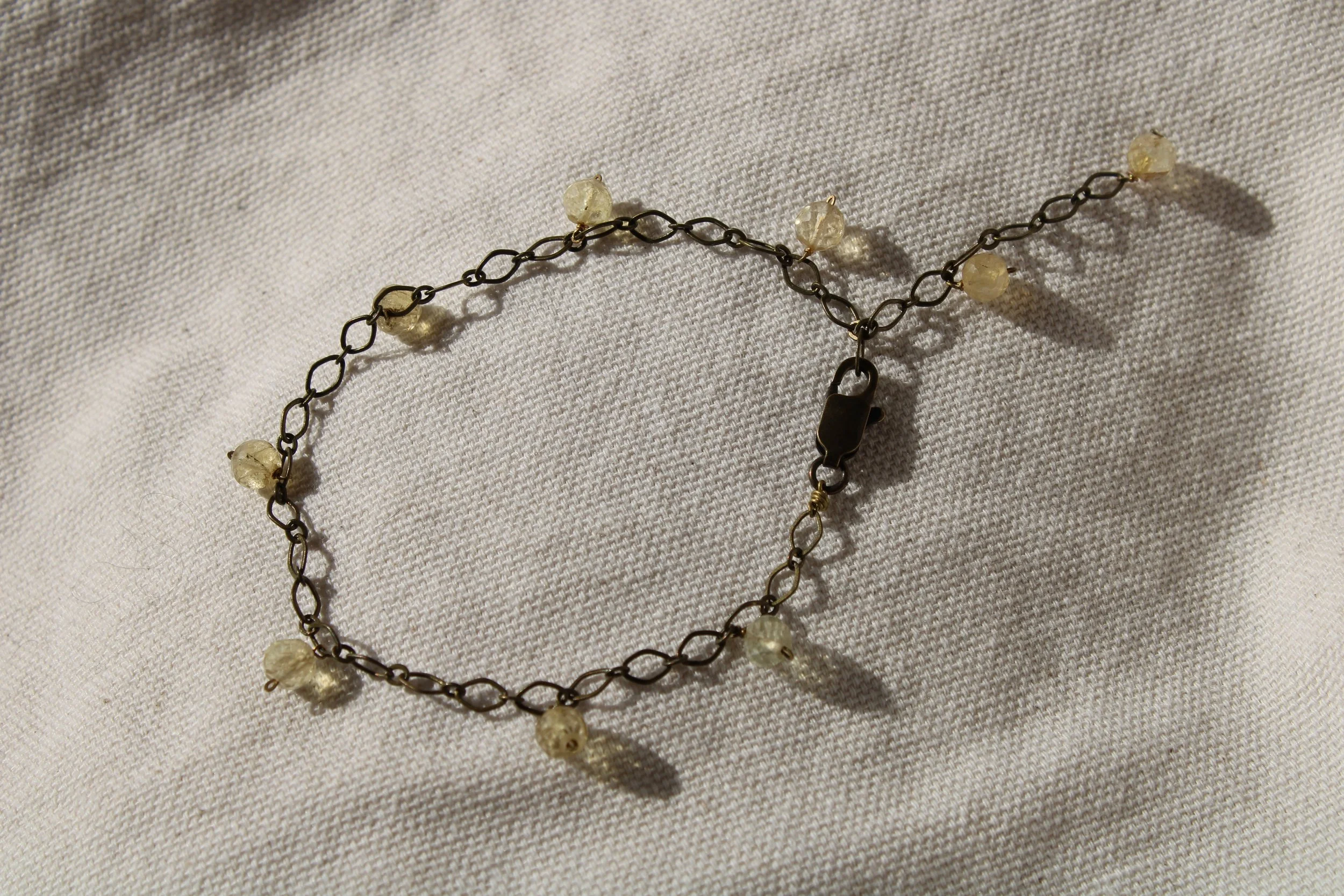 Citrine Drops Brass Bracelet