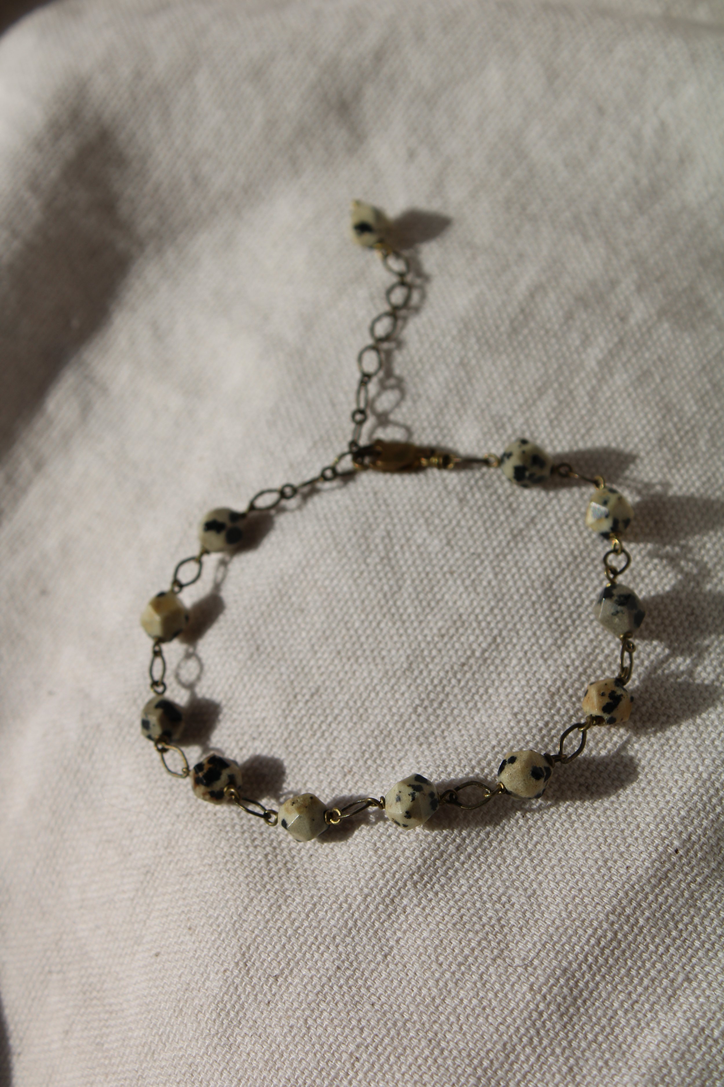 Dalmatian Jasper Brass Bracelet