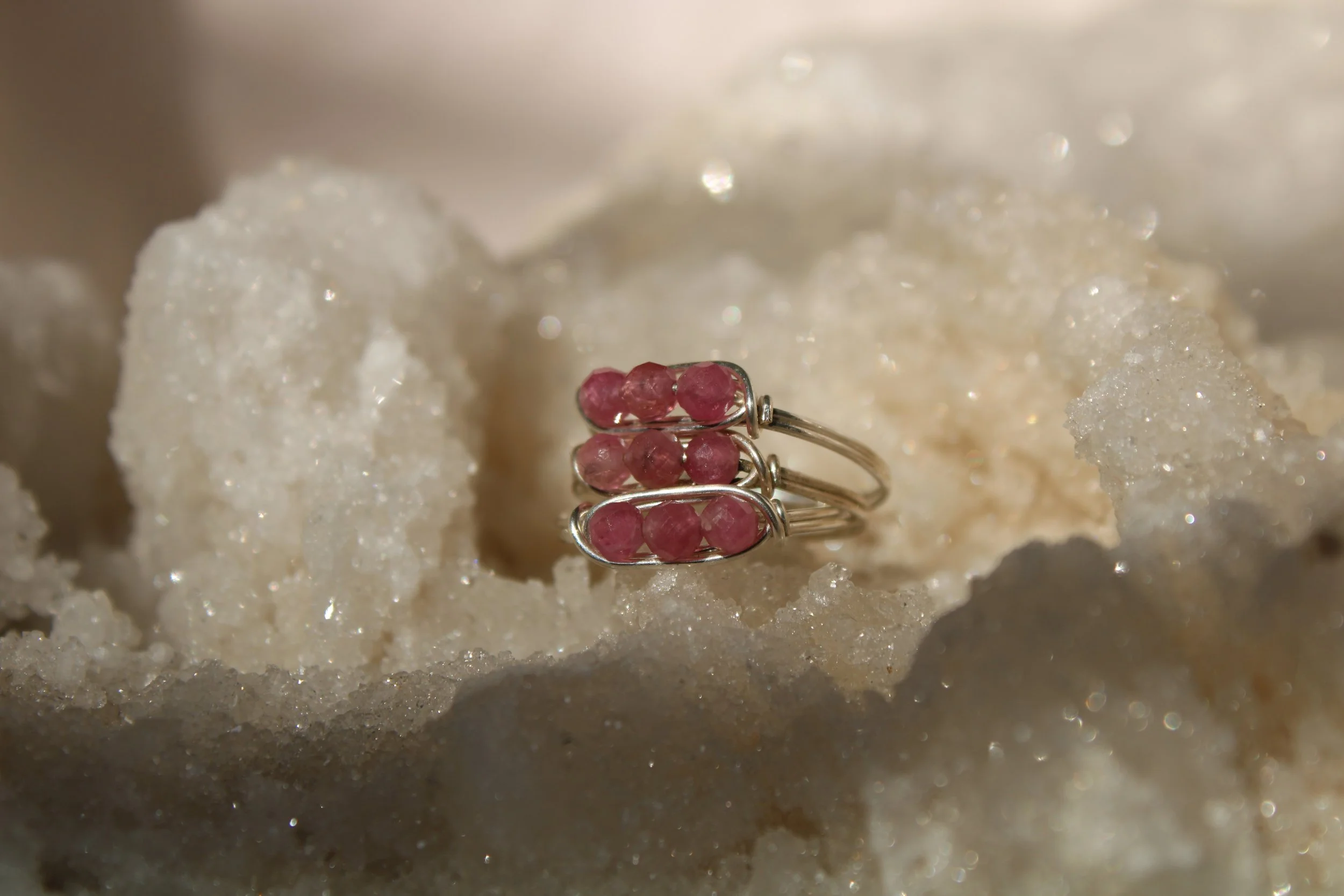 Pink Tourmaline Sterling Silver Ring